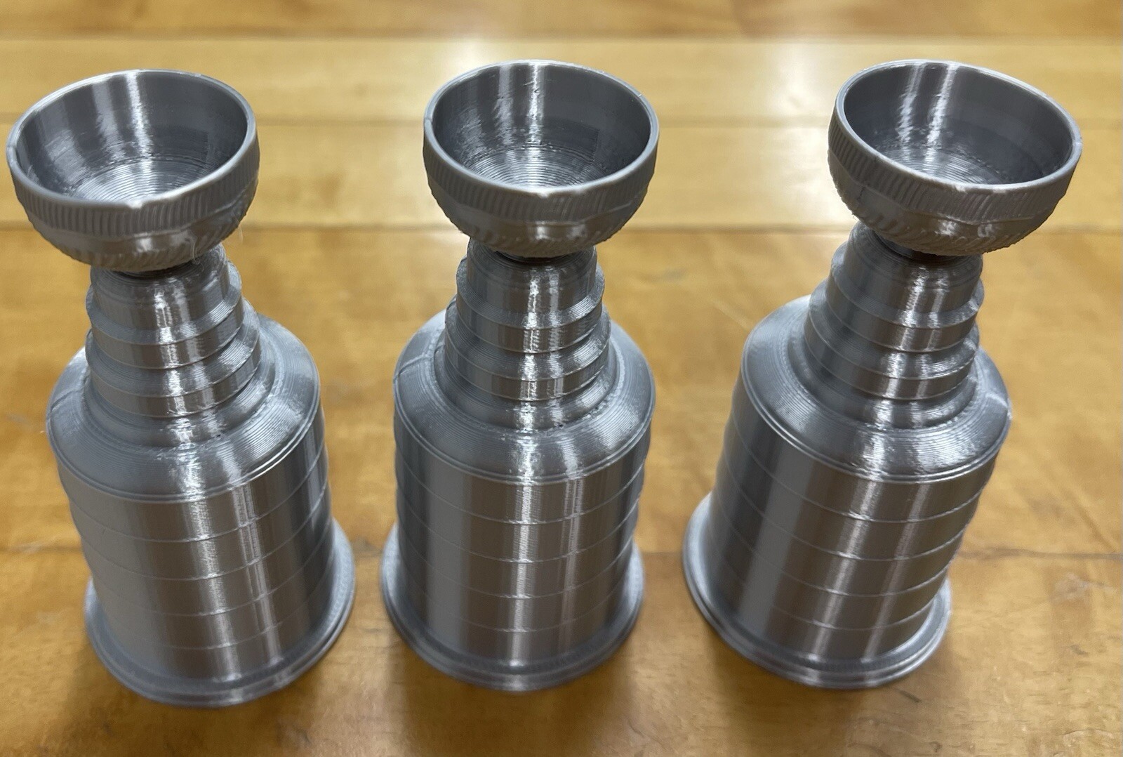 Set of 3 Mini Stanley Cup Trophies – 3” Small Collectible Playoff Hockey Display