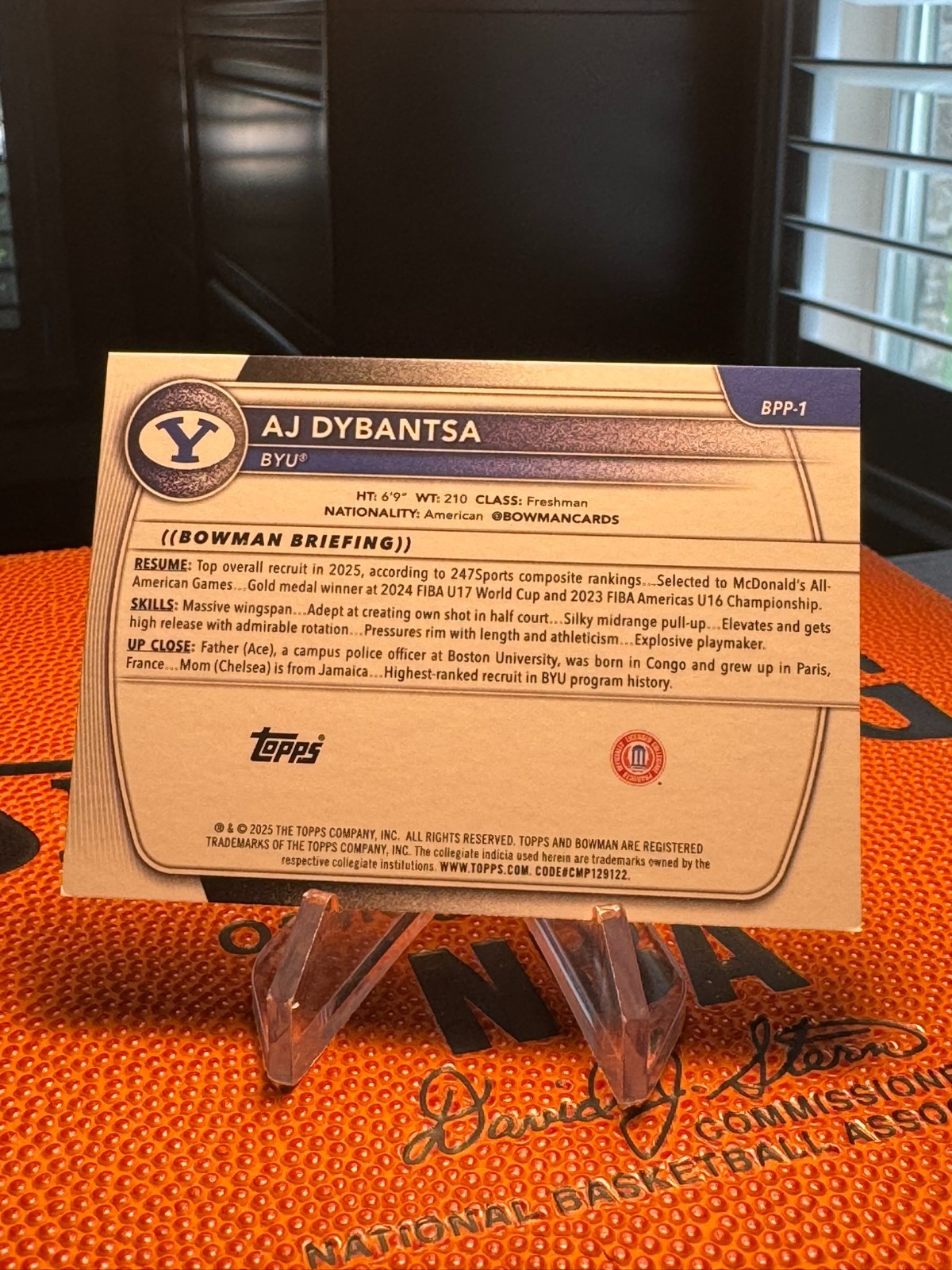 2025 BOWMAN 1ST AJ DYBANTSA ROOKIE CARD #BPP-1 BYU
