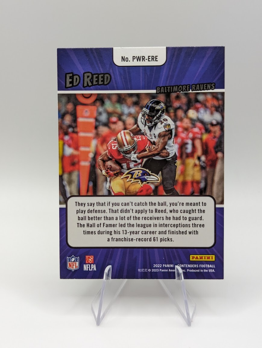 Ed Reed 2022 Panini Contenders Power Players #PWR-ERE Ravens