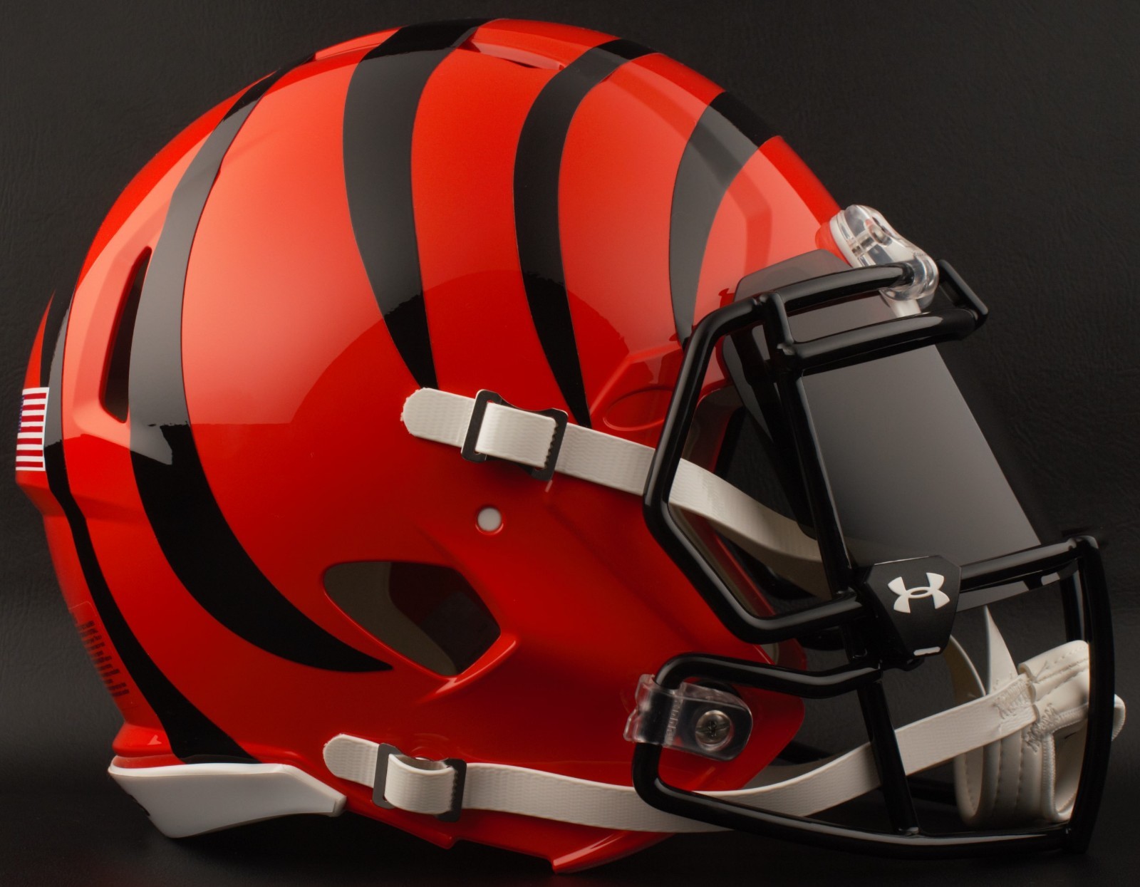 CINCINNATI BENGALS NFL Football Helmet with BLACK-TINT Visor / Eye Shield