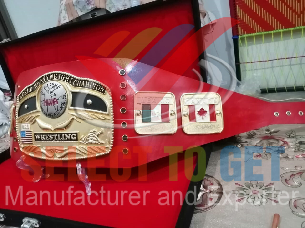 NWA Mid-Atlantic United States Heavyweight Wrestling Champion Belt Red or Black