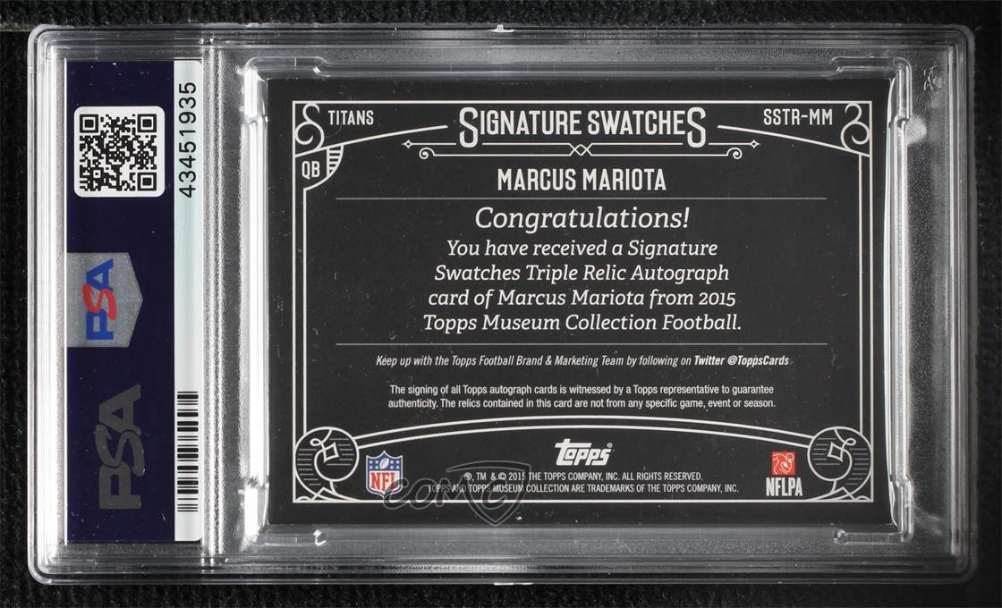 2015 Topps Museum Collection 54/150 Marcus Mariota #SSTR-MM Rookie Auto RC 0vl1