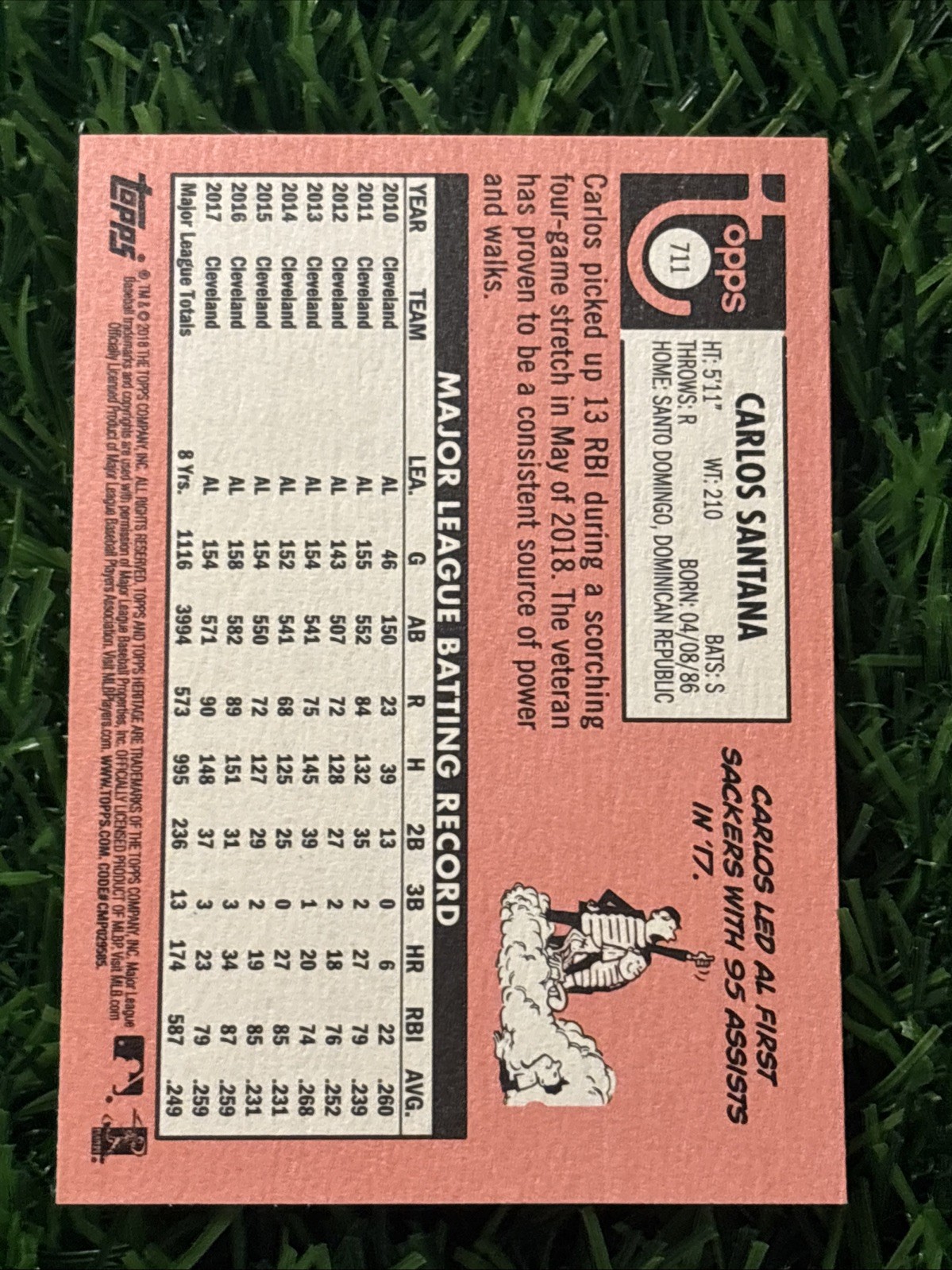 2018 Topps Heritage – High Number Short Print (SP) #711 Carlos Santana Phillies