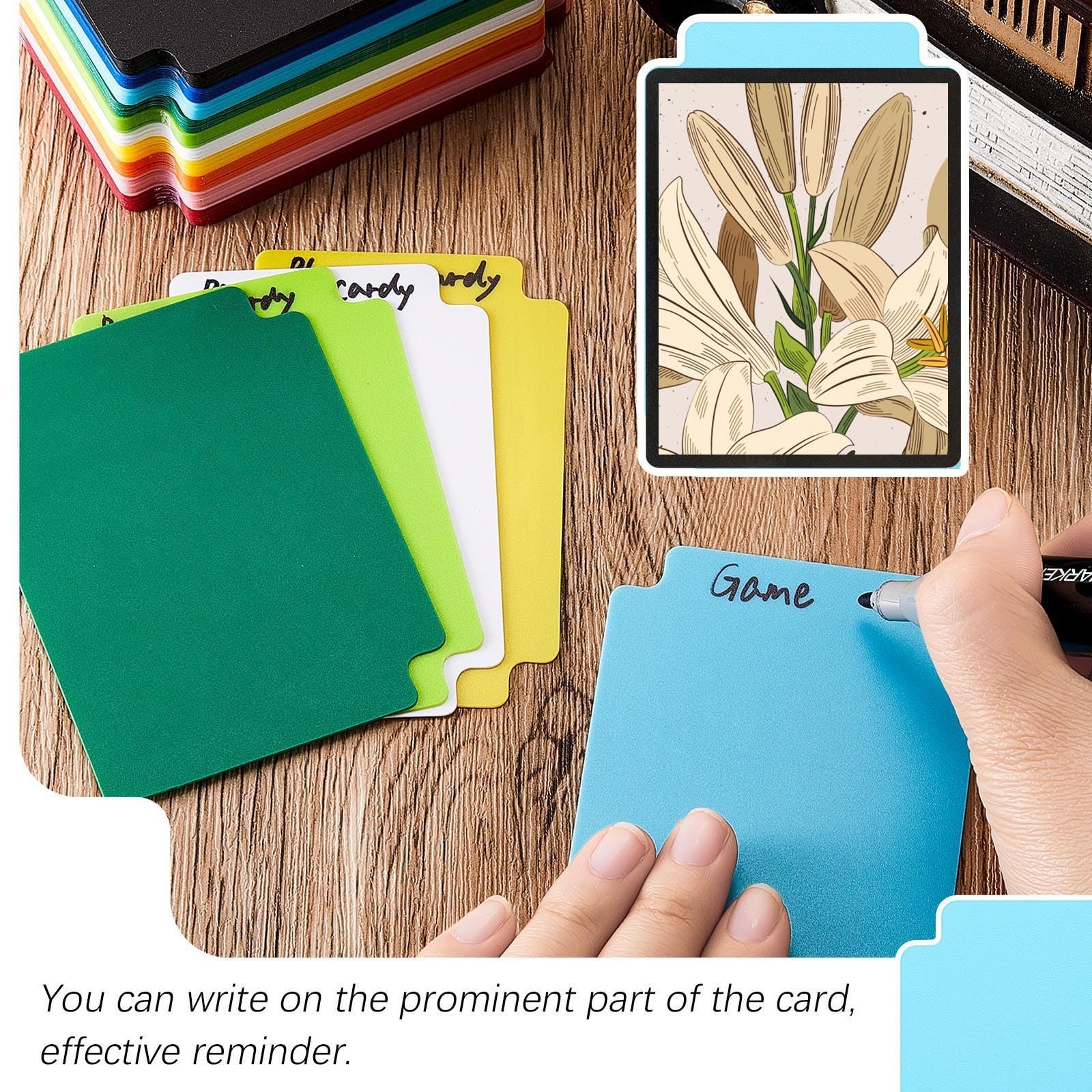 50PCS Trading Card Dividers Frosted Plastic Tabs Organizer for TCG Sports