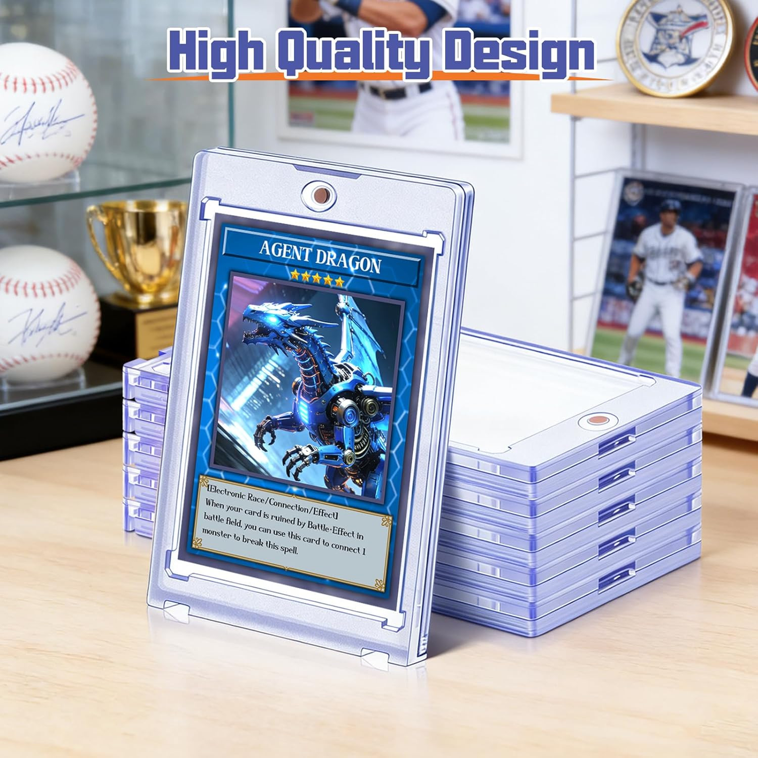 Kitoyz 24 Ct Magnetic Card Holder for Trading Cards, 35PT Baseball Card Case Ma