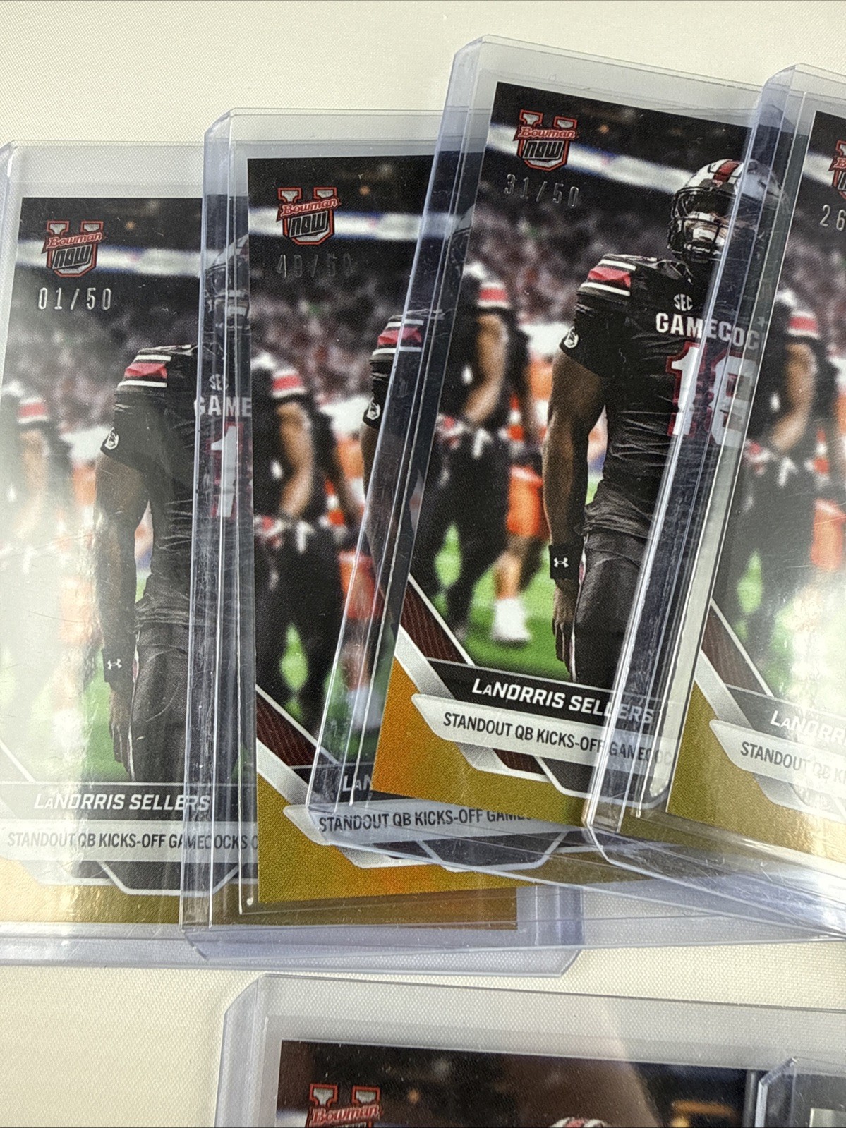 (7) LANORRIS SELLERS RC LOW NUMBERED LOT /5 /25 /50 RED ORANGE GOLD