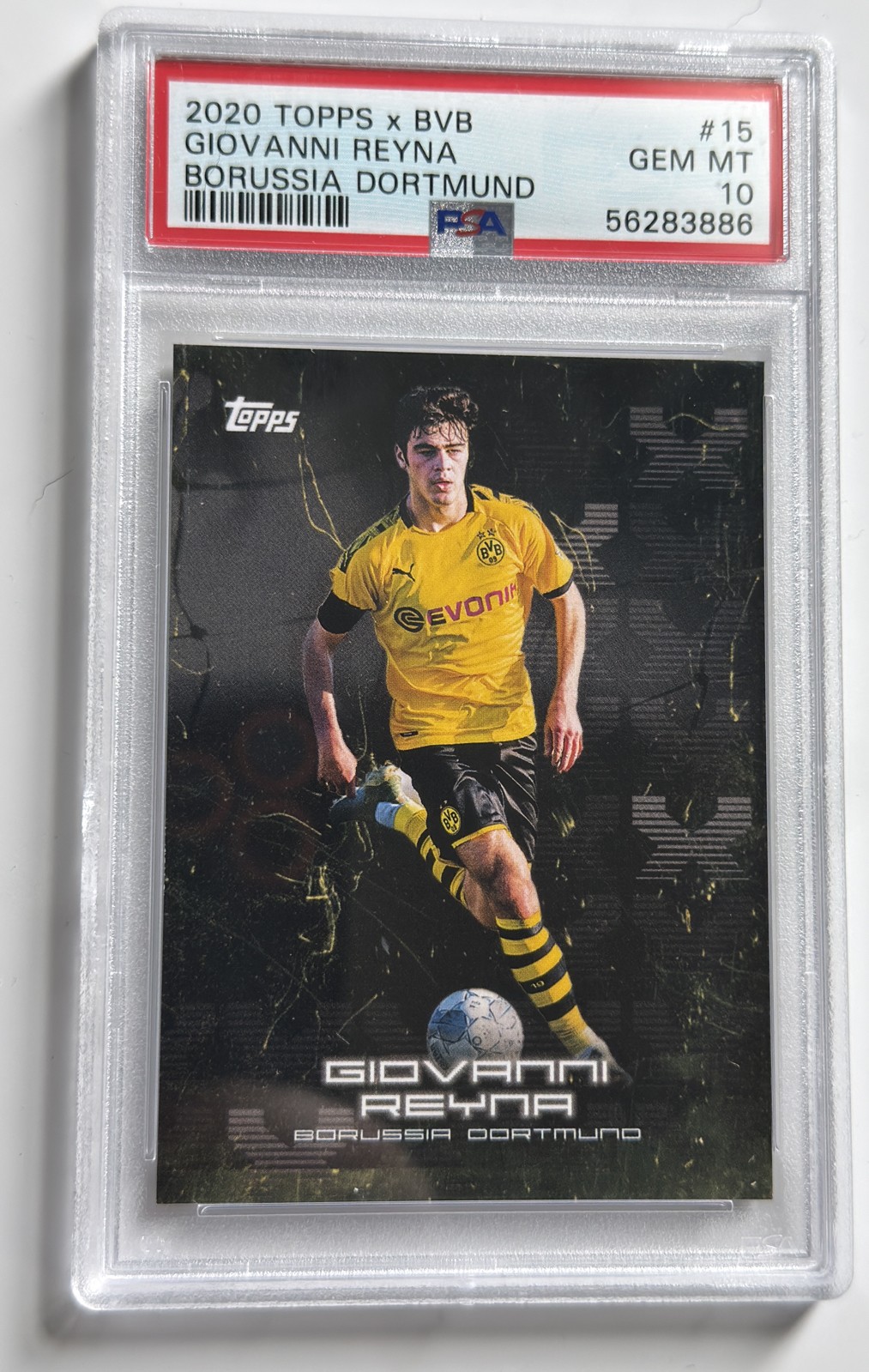 2020 Topps X BVB Borussia Dortmund – Giovanni Reyna #15 PSA 10 USA USMNT