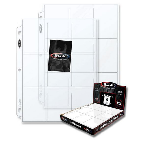 (10) 9 Pocket Pages BCW PRO Binder Cards / Coupon Sleeves with Ultra Protection