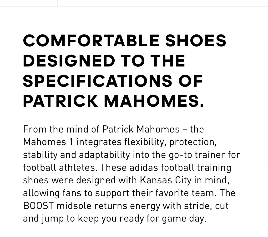 Men’s Size 10.5 adidas Mahomes 1 Impact Flex Training Shoes | HQ2074 | NO BOX