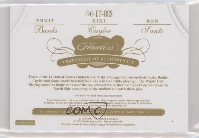 2018 Flawless Legendary Trios 10/15 Ernie Banks Kiki Cuyler Ron Santo HOF 2r5