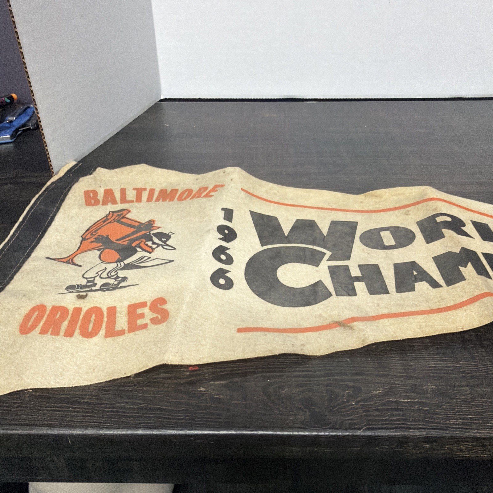 VINTAGE 1966 BALTIMORE ORIOLES Original Felt Pennant 12″x30″