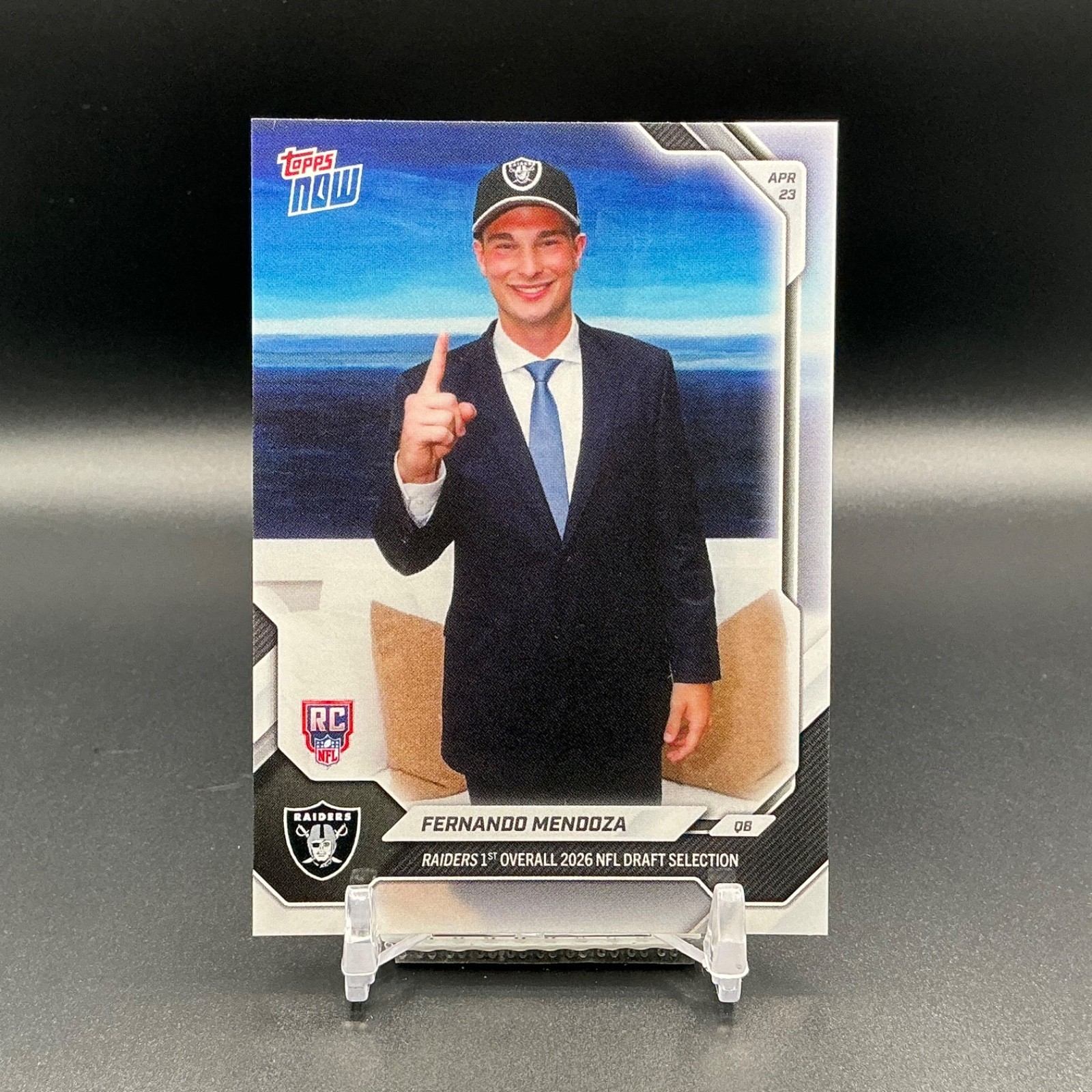 FERNANDO MENDOZA Raiders RC 2026 Topps NOW 1st Overall Draft Pick #FMEN