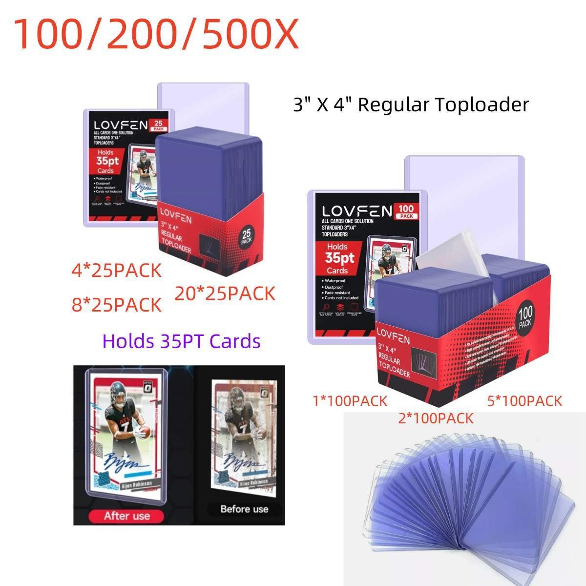 3″x4″ Toploaders, Magnetic One Touch Card Holder, Store 35PT Trading Cards