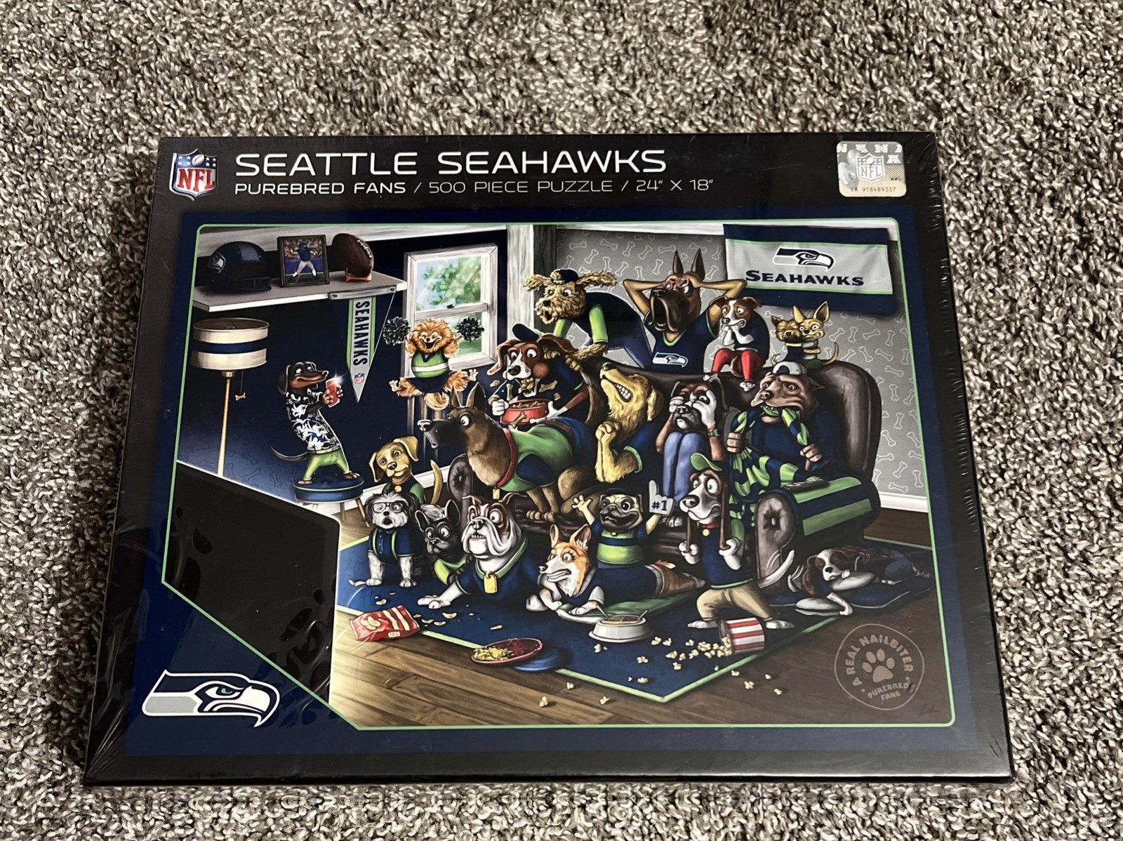NFL Seattle Seahawks Purebred Series Jigsaw Puzzle 500 Pcs 24”x18” NEW
