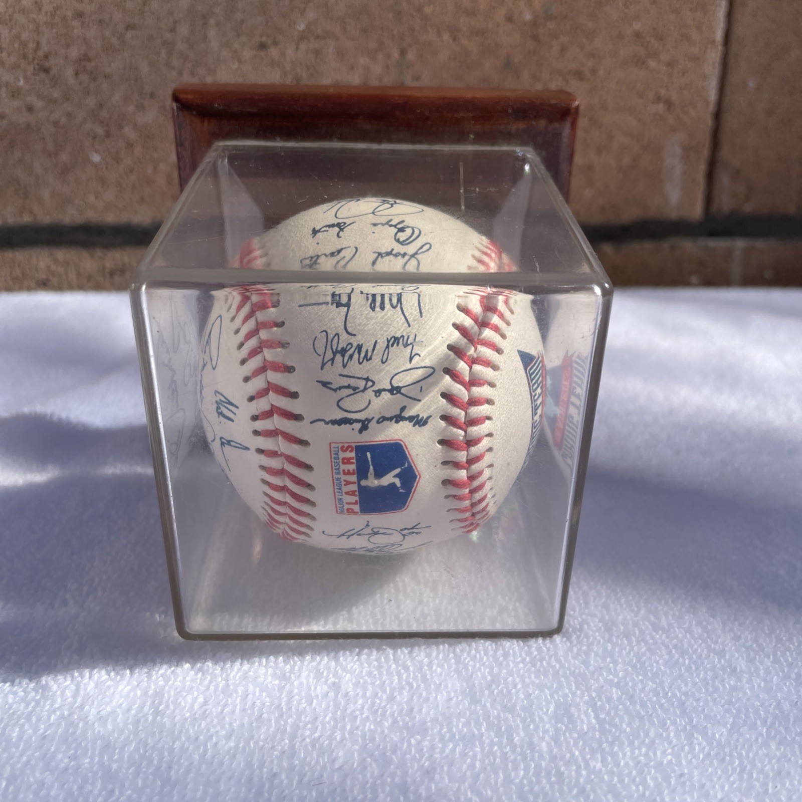 Autographed Baseball Multi Signed MLB Coaches Caring Team Athletes Crest