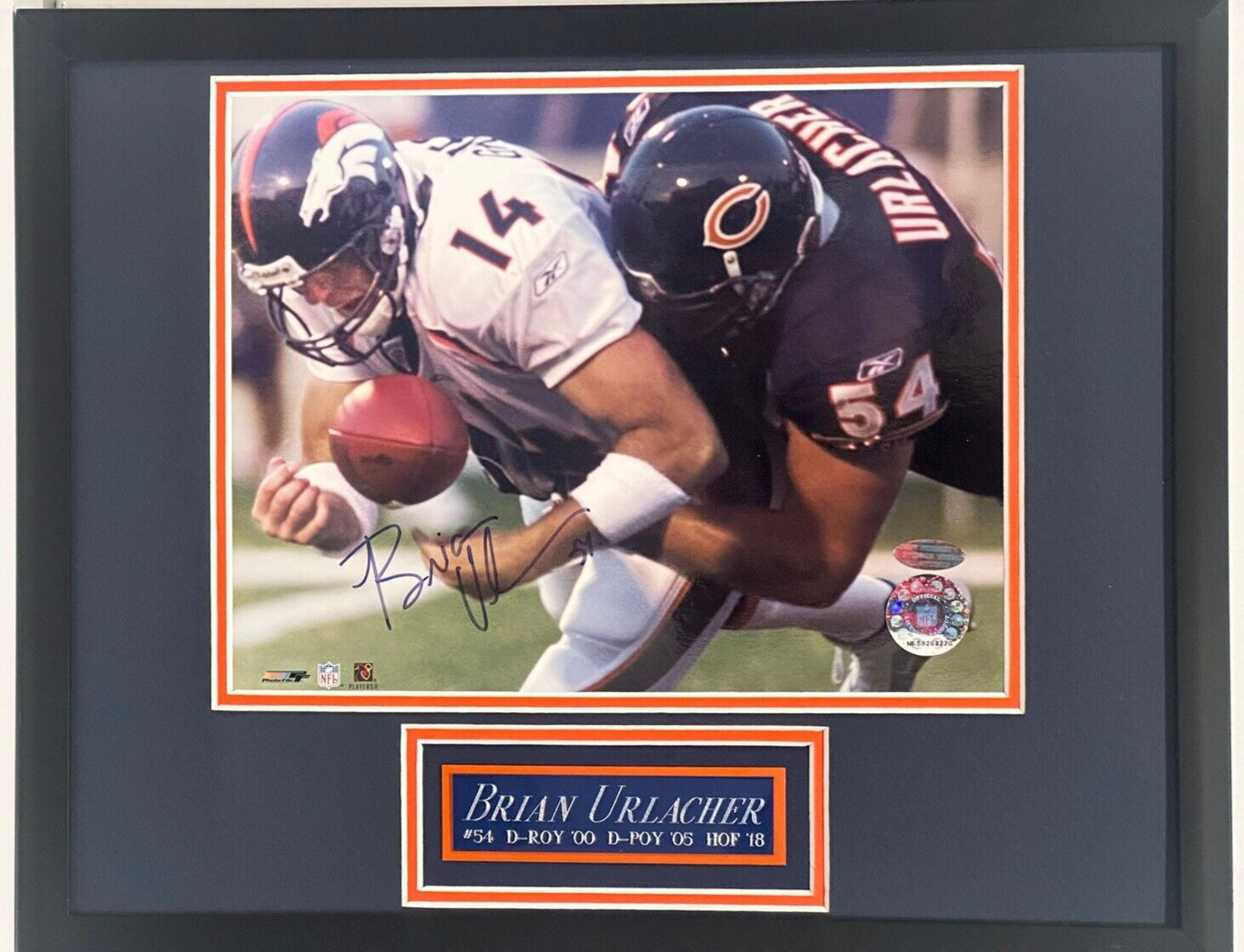 Steiner Brian Ulrichter signed 8×10 Photo Framed w/engraved nameplate HOF Bears