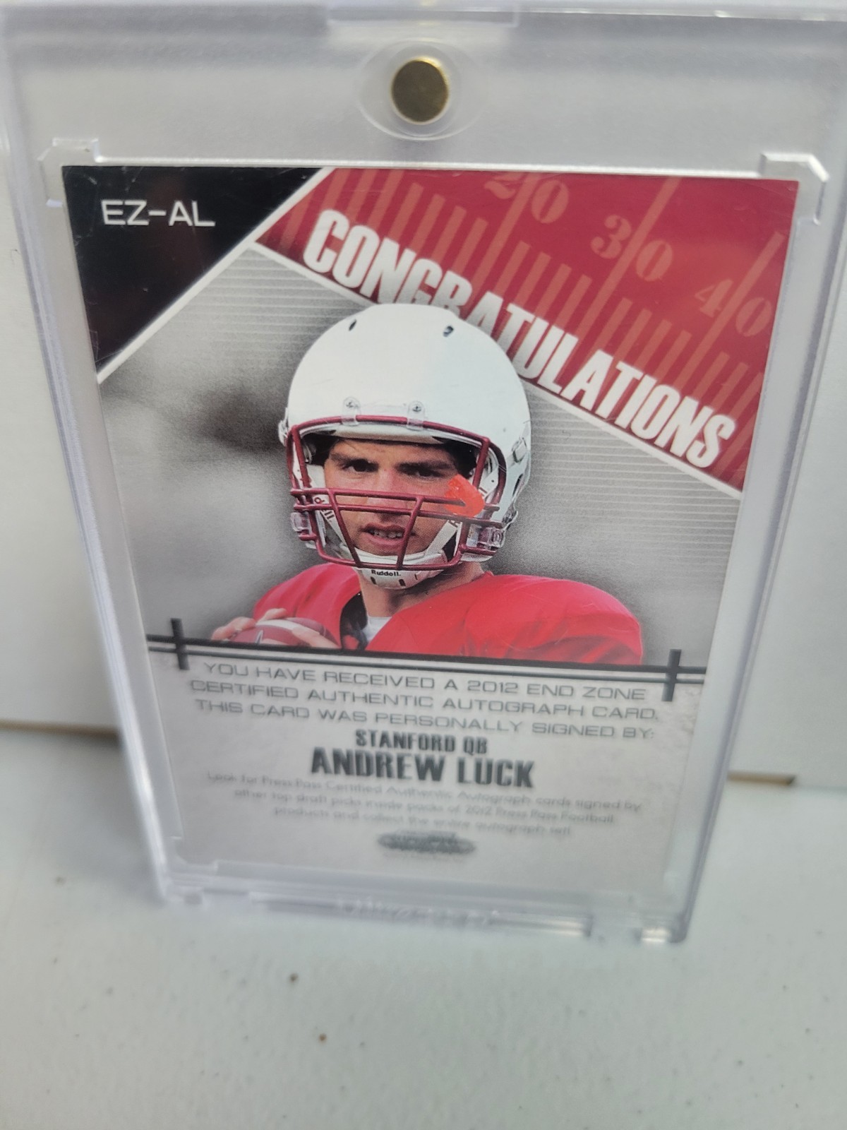 2012 Andrew Luck Press Pass Showcase Endzone Auto Red /25 Colts