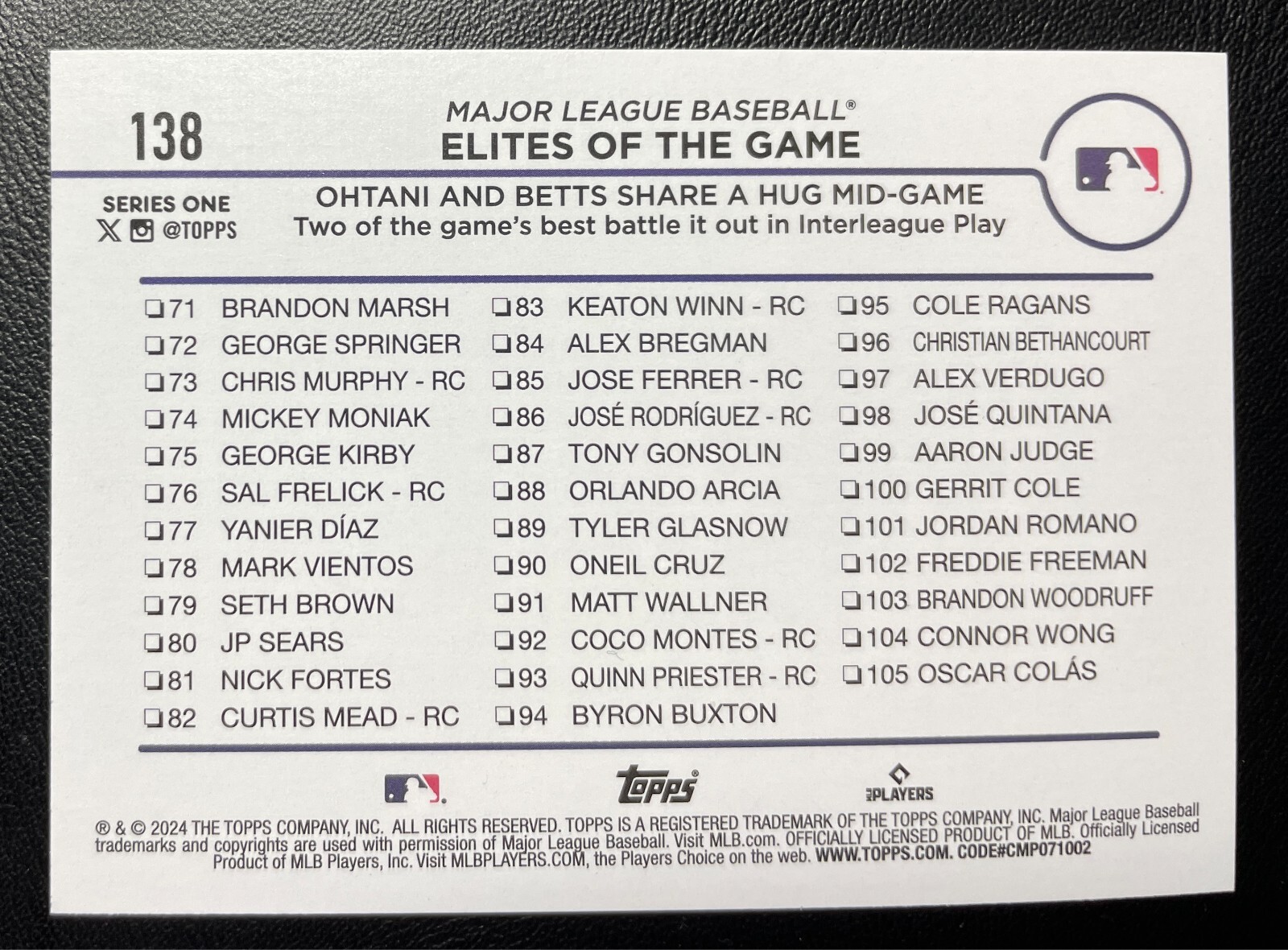 2024 Topps 582 Montgomery Club Exclusive #138 Shohei Ohtani & Mookie Betts Foil