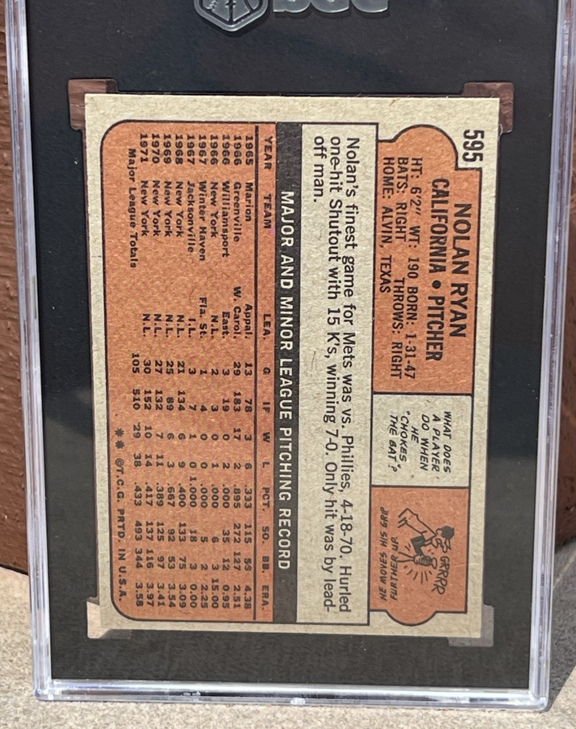 1972 Topps #595 Nolan Ryan SGC 5.5 – California Angels HOF!