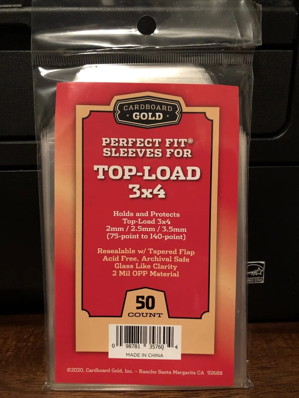 150 Cardboard Gold Perfect Fit Sleeves for Top-Load 3×4 from 75-140 Pt THICK