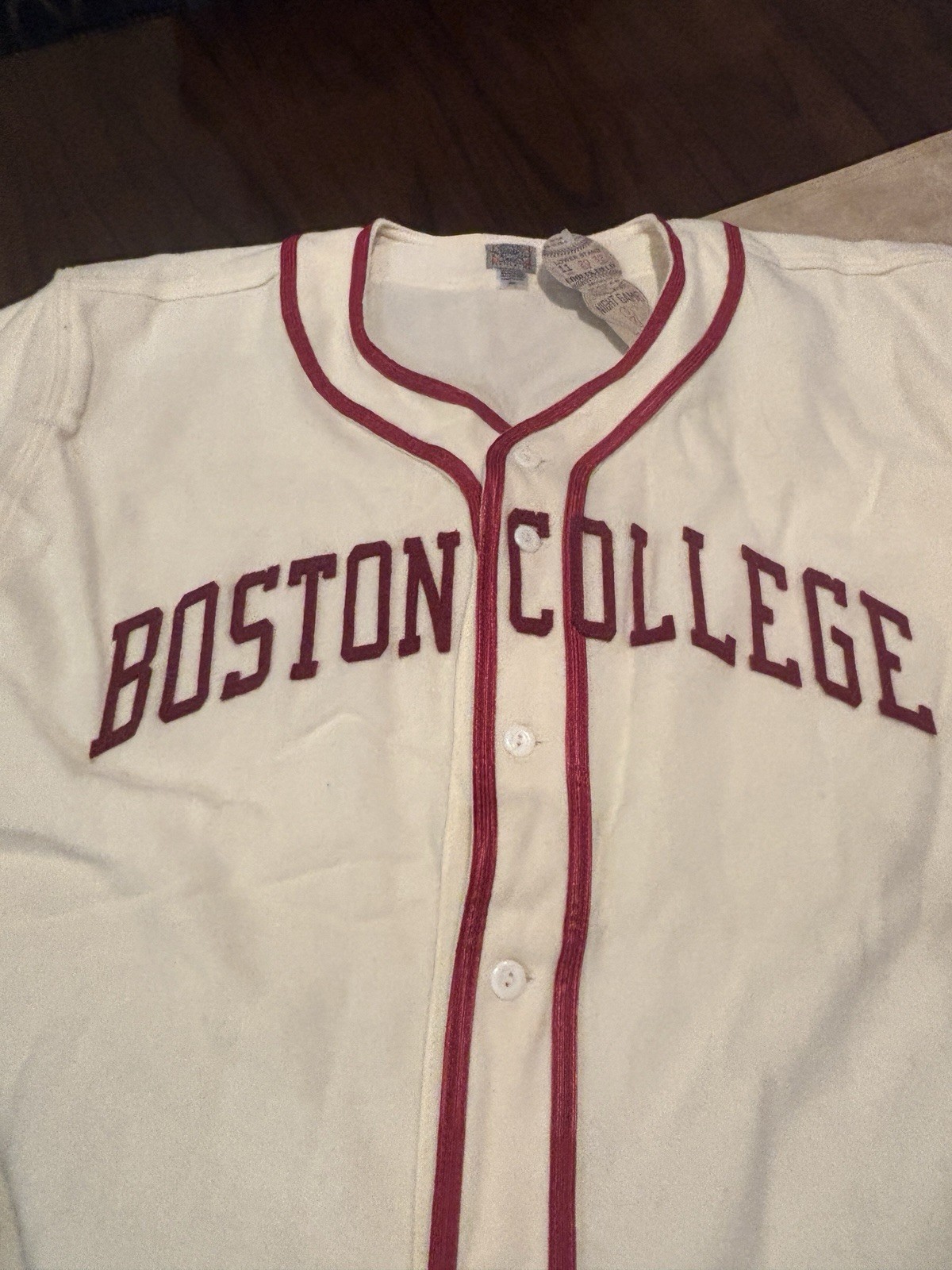 Ebbets Field Flannels vintage-style Boson College baseball jersey NWT rare!