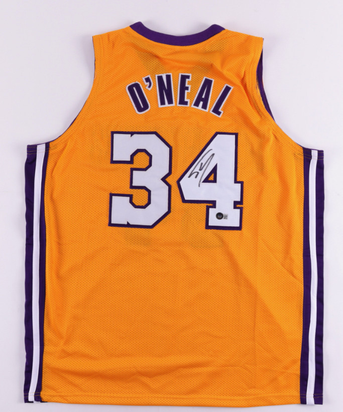Shaq Shaquille O’Neal Signed Yellow Gold Jersey Auto Beckett BAS Witnessed