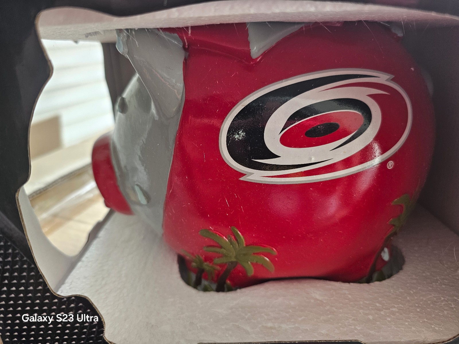 CAROLINA HURRICANES PIGGY BANK NHL HOCKEY NEW IN BOX LARGE SIZE