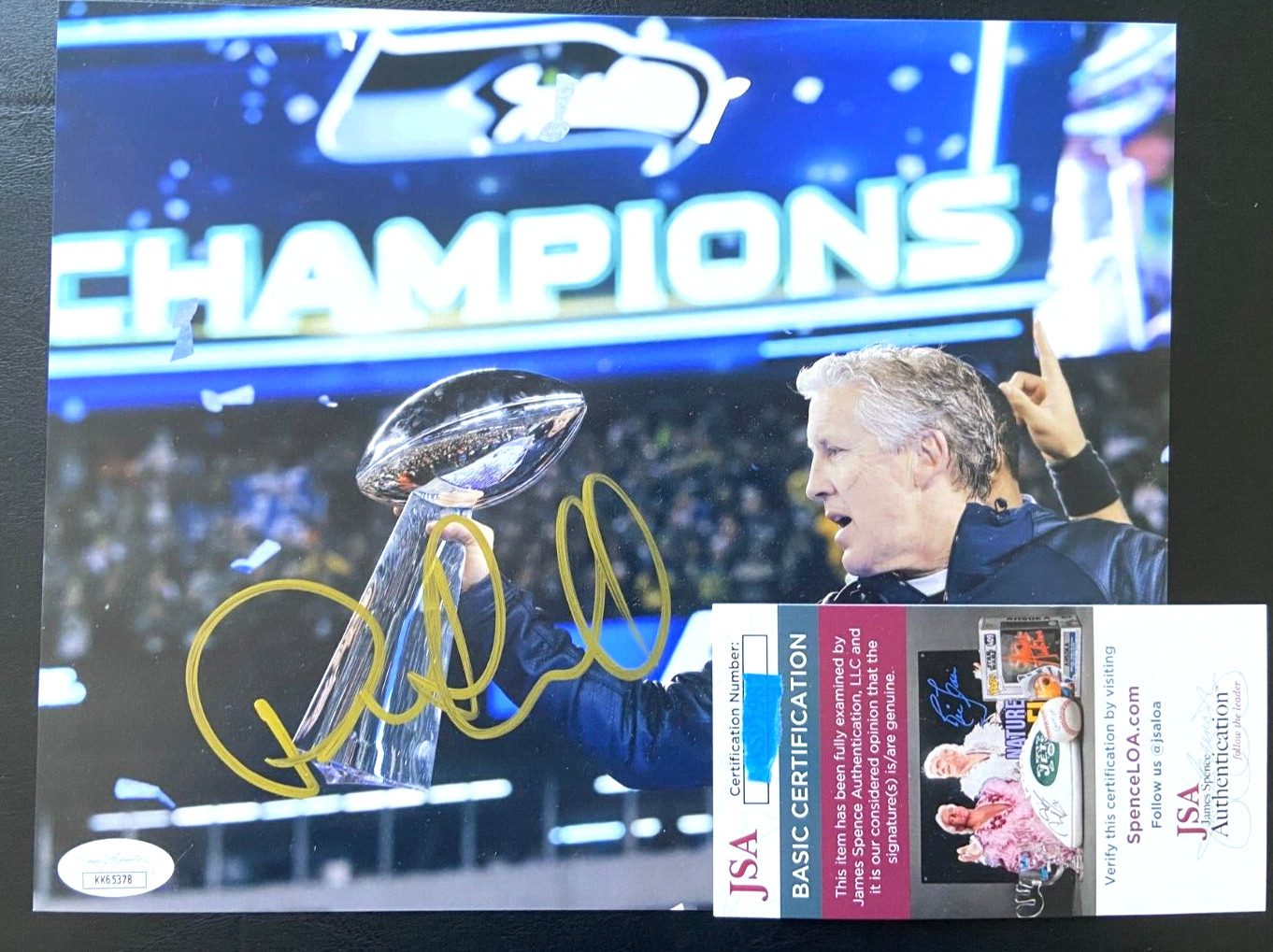 COACH PETE CARROLL SIGNED 8X10 PHOTO SEATTLE SEAHAWKS FOOTBALL USC TROJANS D JSA