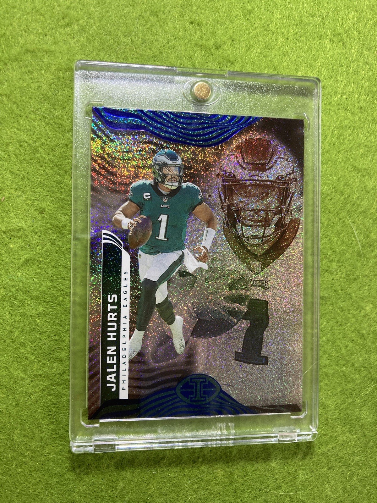 Jalen Hurts WHITE SPARKLE PRIZM DOTS CARD 2022 JALEN HURTS Illusions EAGLES SP