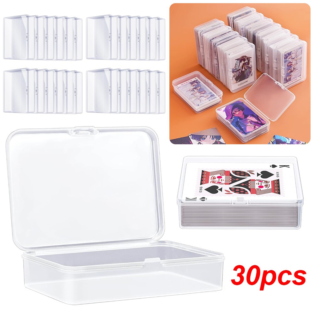 1-50Pack Trading Card Deck Cases Clear Plastic Game Card Box Holder Organizer