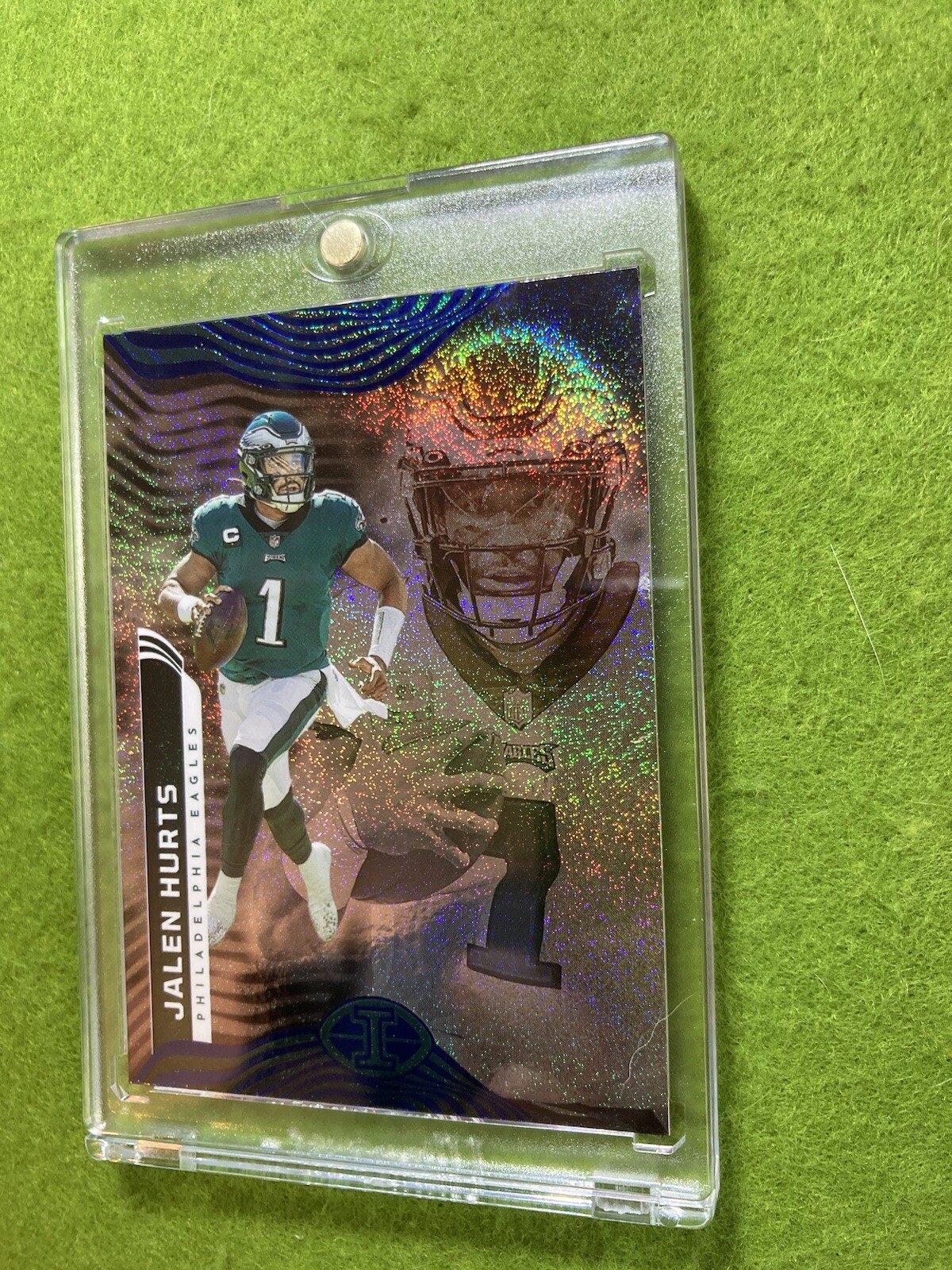 Jalen Hurts WHITE SPARKLE PRIZM DOTS CARD 2022 JALEN HURTS Illusions EAGLES SP
