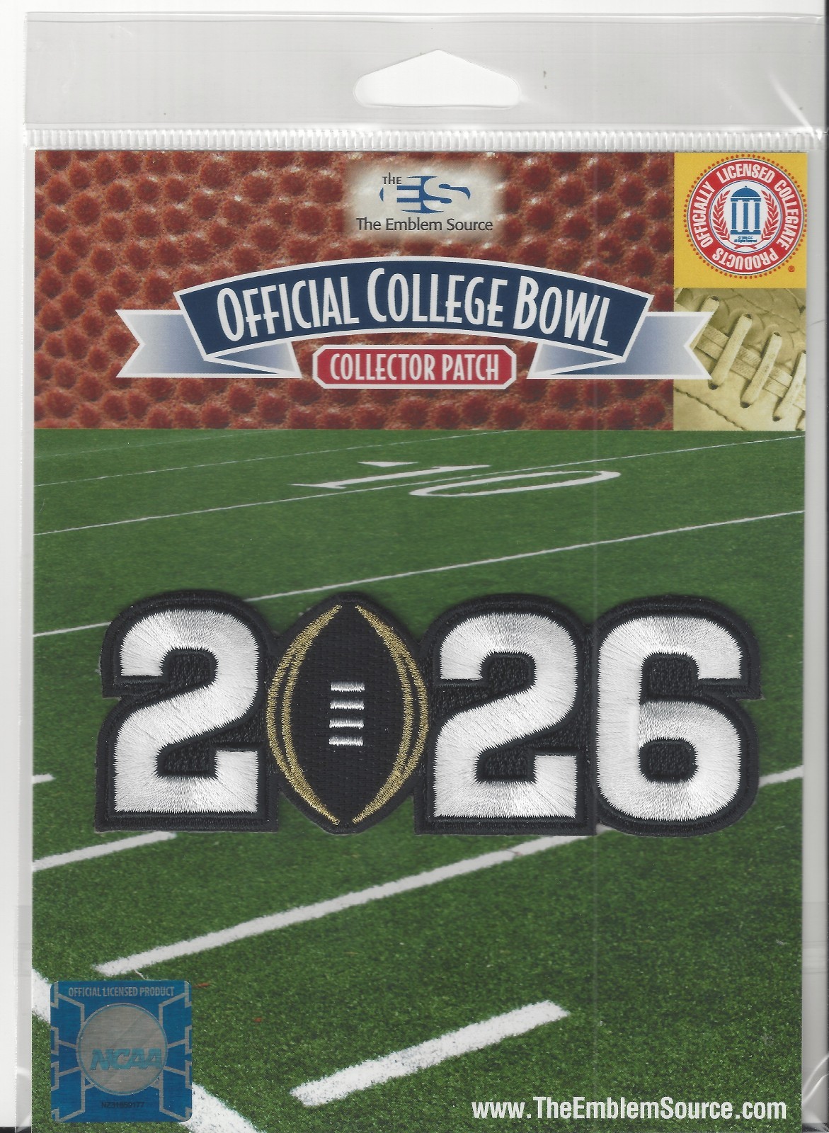 2026 CFP College National Championship Patch Teams TBD Official Pkg Football