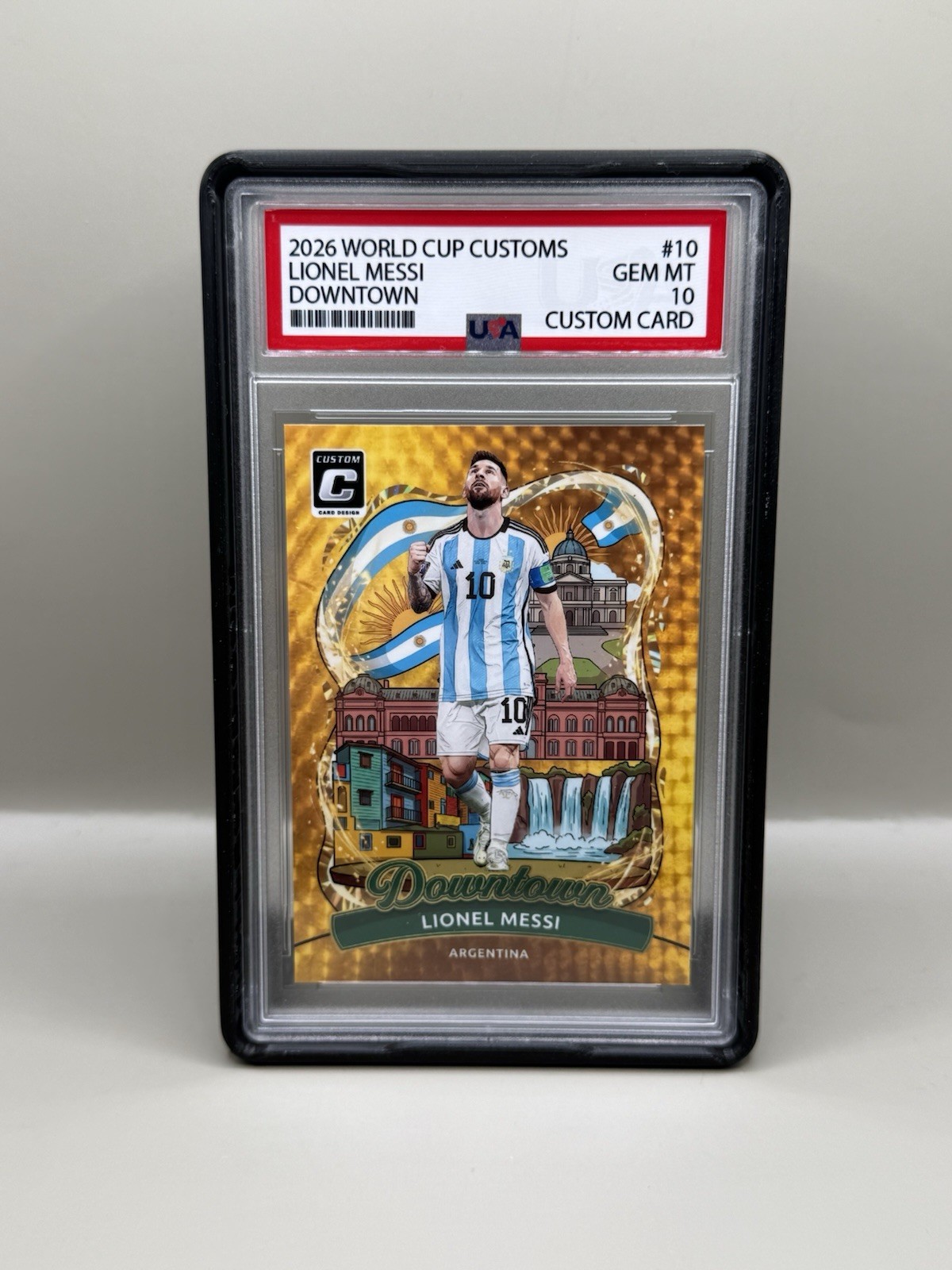 Downtown Custom Handmade Lionel Messi Argentina Card Fan Art USA Slab 1/6