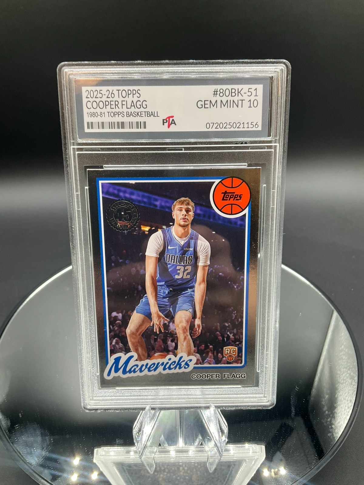 2025-26 Topps Flagship Cooper Flagg 1980-81 Foil Rookie Graded GEM MINT PTA 10🔥