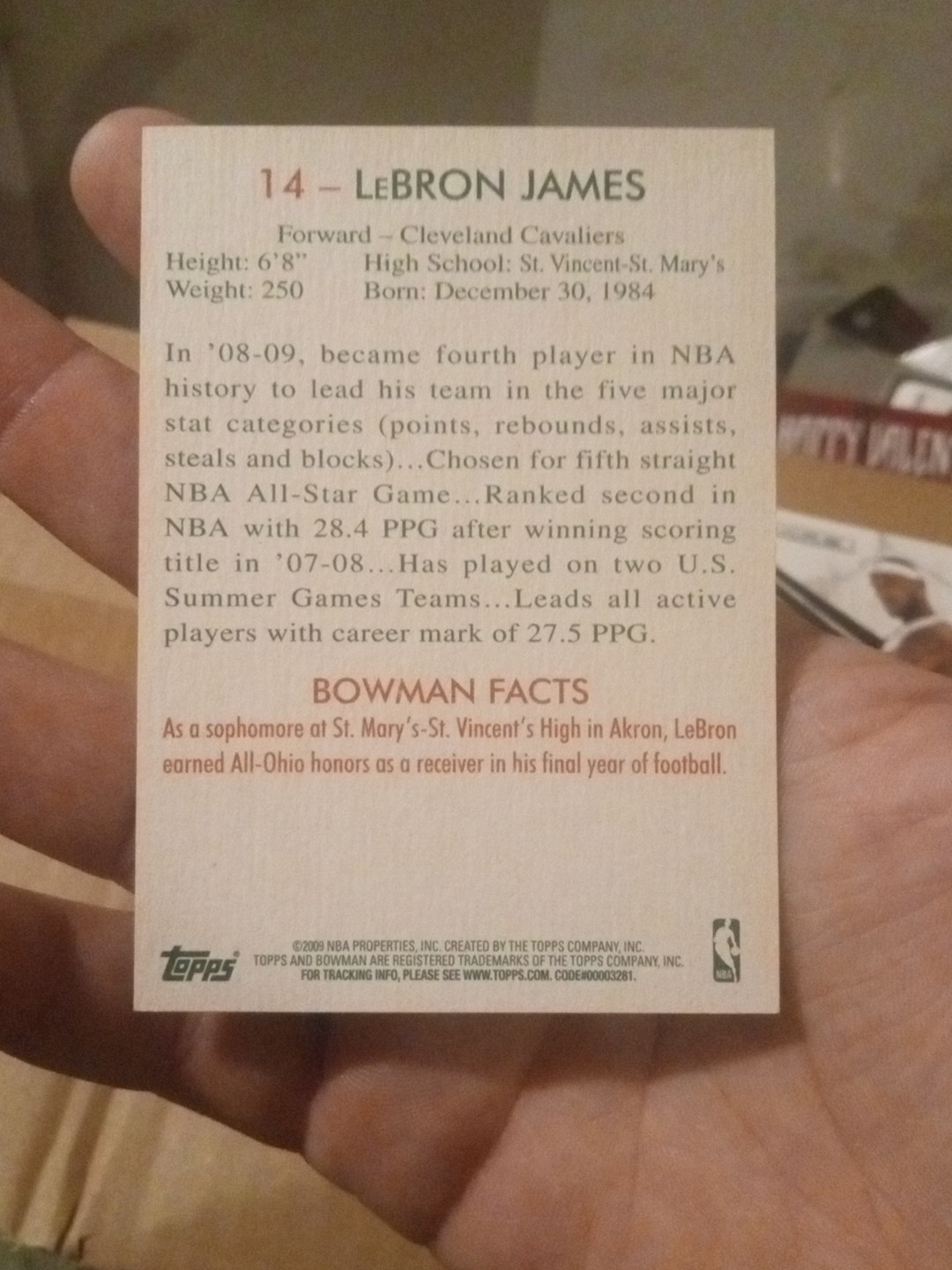 LeBron James Lot 2009-10 Bowman 48 #14 Cavaliers Toppps NM-M Upperdeck 09-10