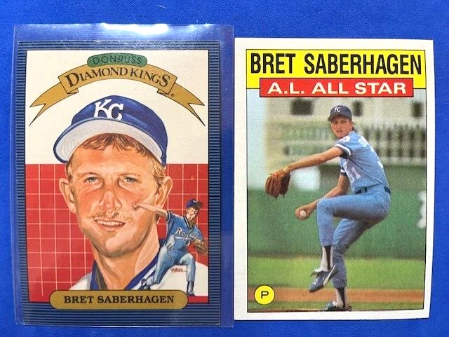 MLB – Bret Saberhagen 1986 Donruss Diamond Kings & 1986 Topps AL All Star