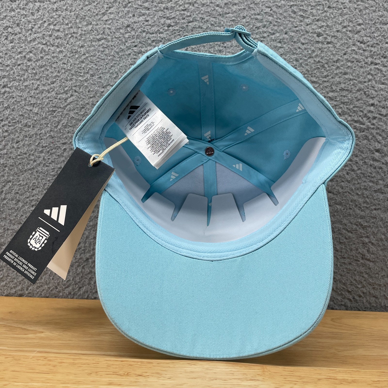Adidas Argentina National Team 26 Hat Cap Icy Blue 3 Stripes Adjustable One Size