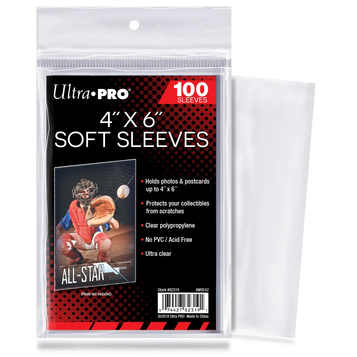 (100-Pack) Ultra Pro 4″ x 6″ Card Sleeves Protect Photos, Postcards No Acid/PVC