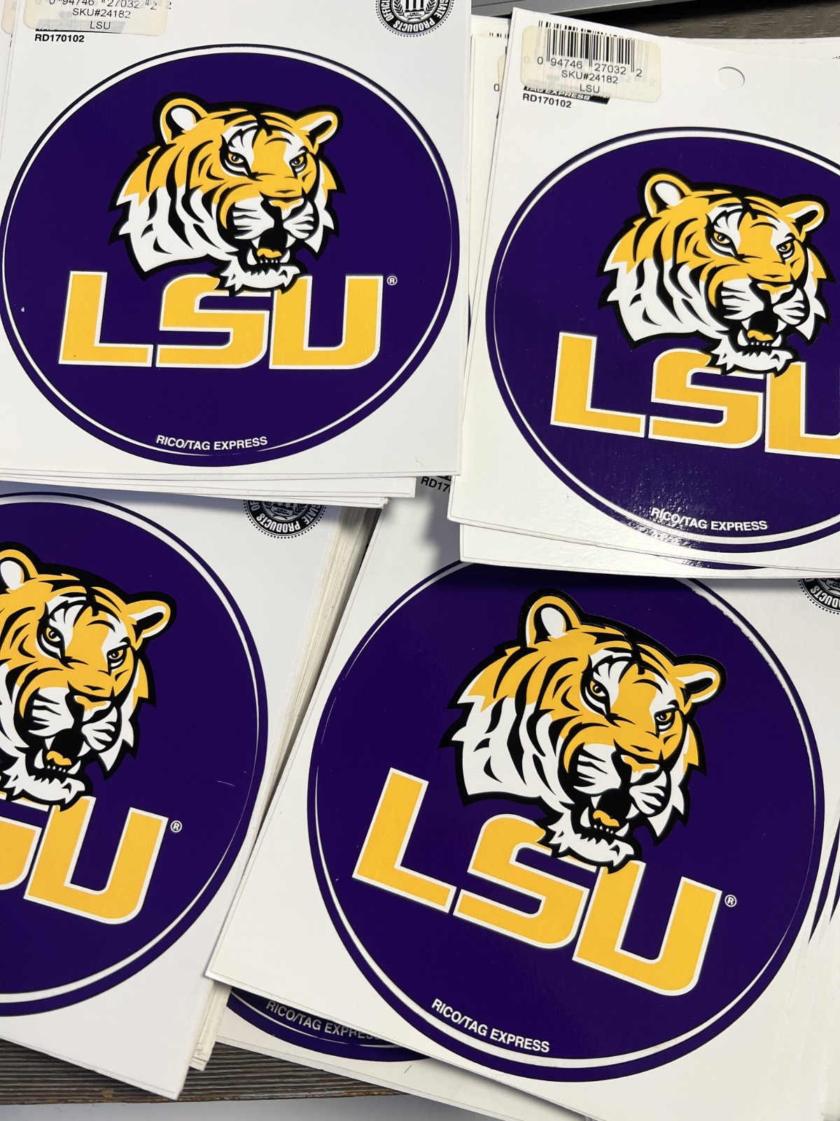 LSU TIGERS STICKERS DECAL 4.5IN NCAA FREE SHIPPING LOT OF 68 WHOLESALE PRICE