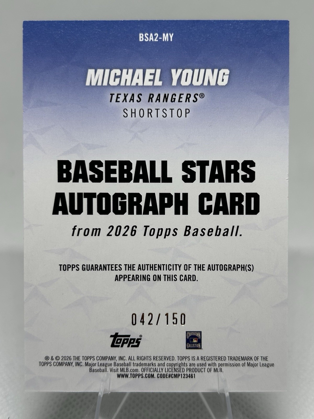 Michael Young – Baseball Stars Auto Blue /150 – 2026 Topps Series 2 #BSA2-MY