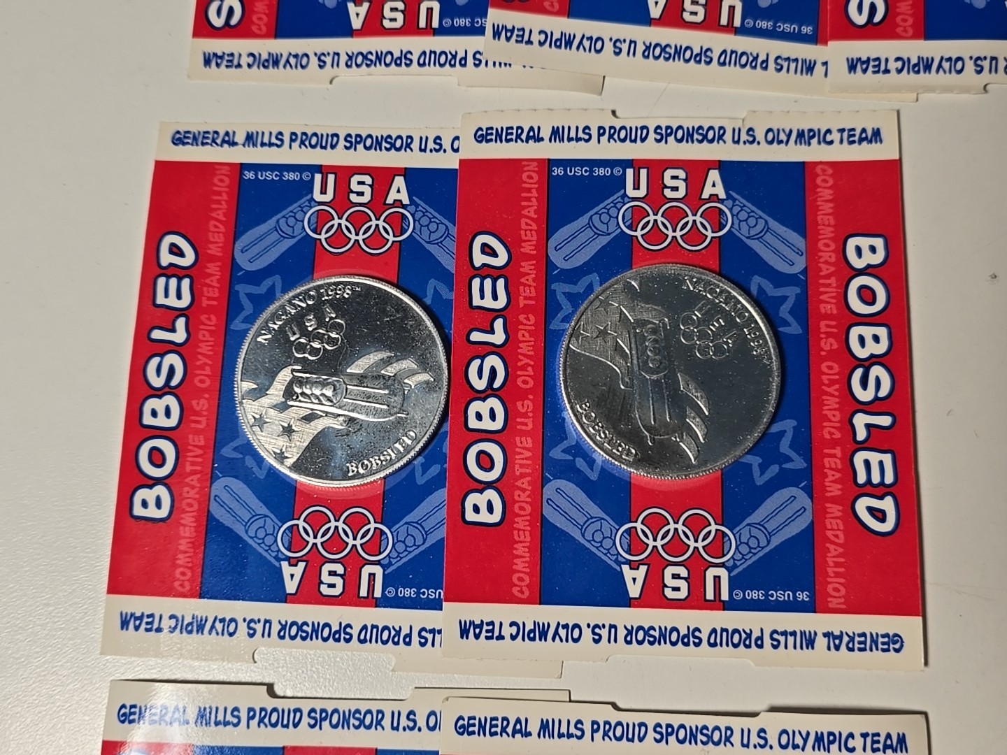 Vintage Lot of 13 General Mills Commemorative Olympic Sports Medallions