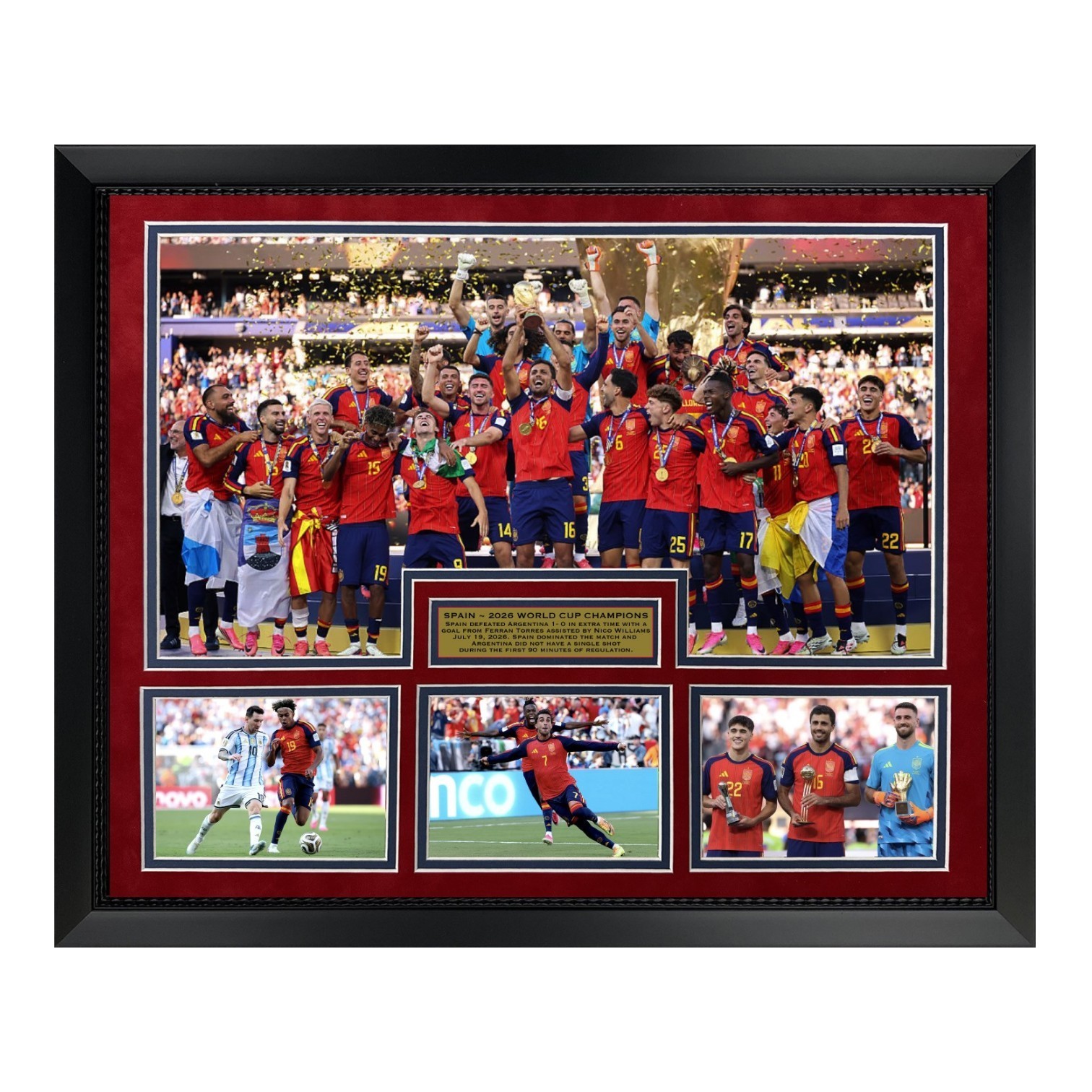 Spain 2026 FIFA World Cup Champions Unsigned Photo Collage Framed To 16×20