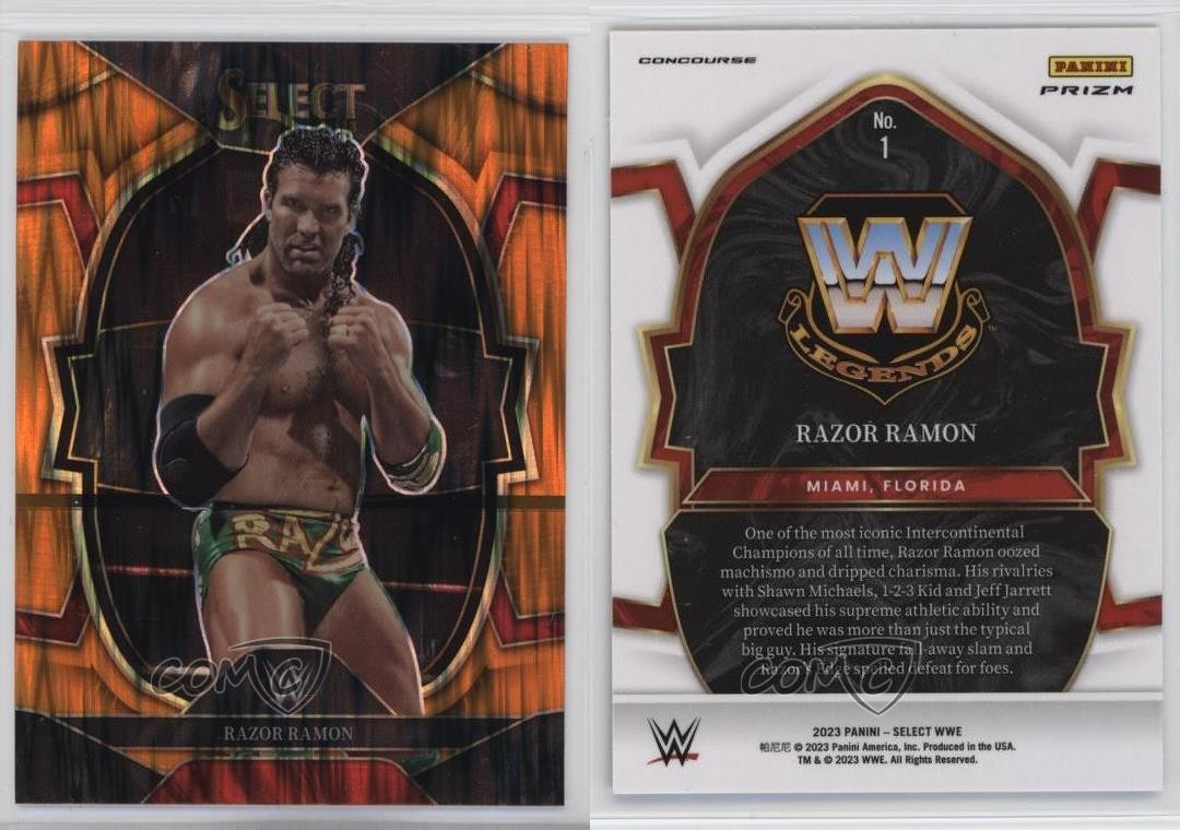 2023 Panini Select WWE Concourse Orange Flash Prizm Scott Hall Razor Ramon 1sr5
