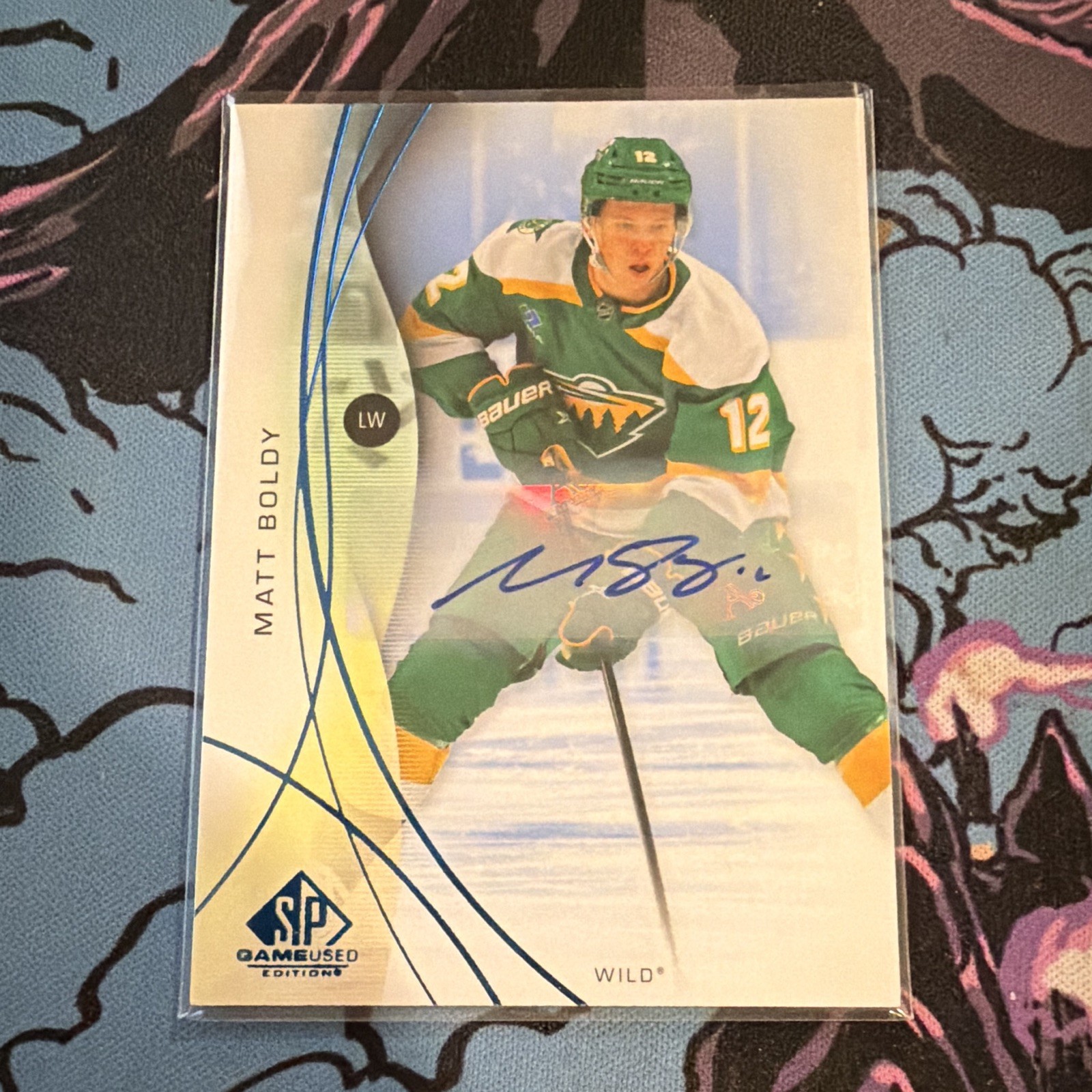 2025-26 Upper Deck Sp Game Used Edition – Matt Boldy #24 Blue Autographs (AU)