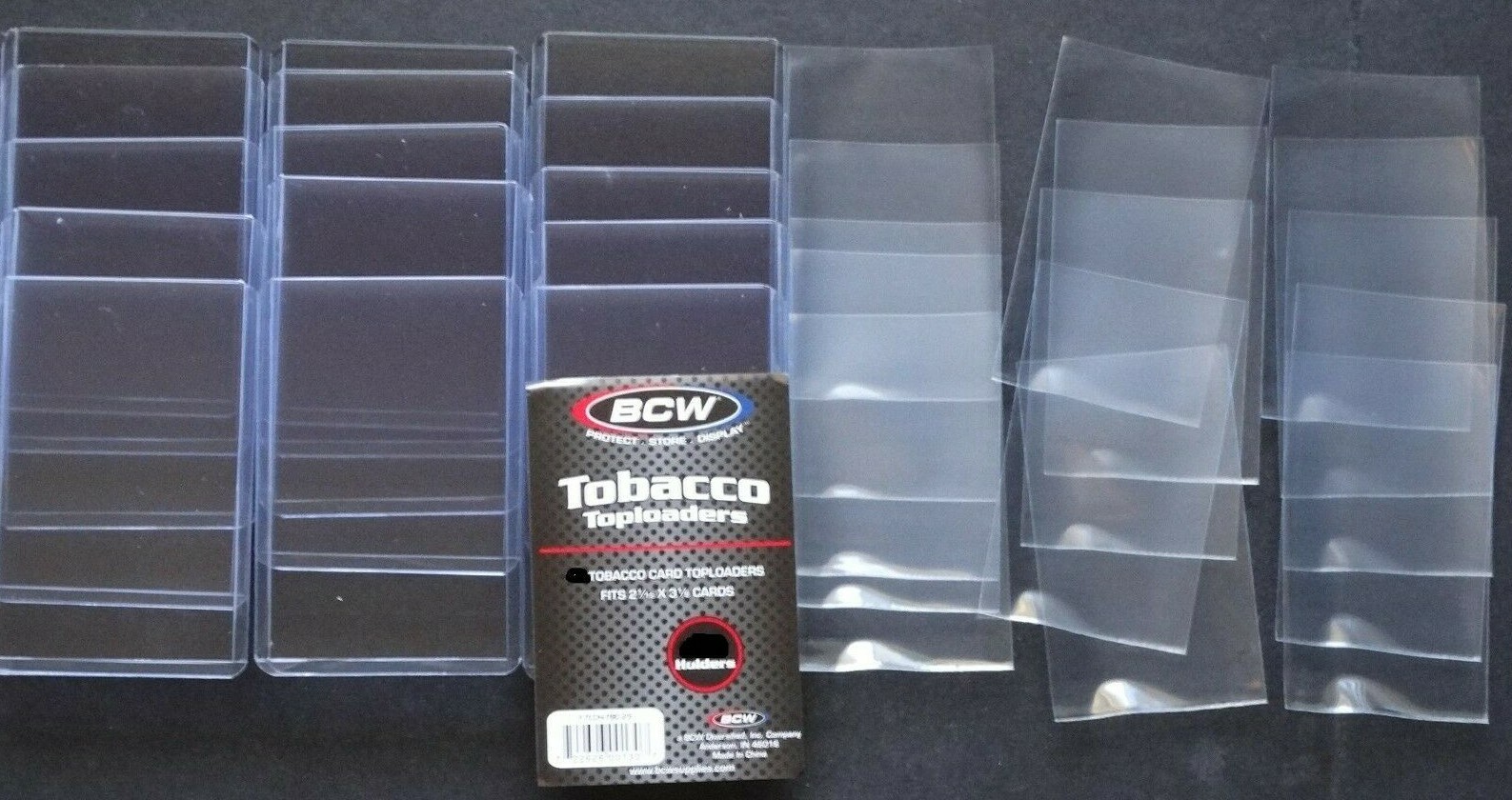 (15 Loose Holders + Sleeves) BCW Tobacco Card Top Loader Card Holder