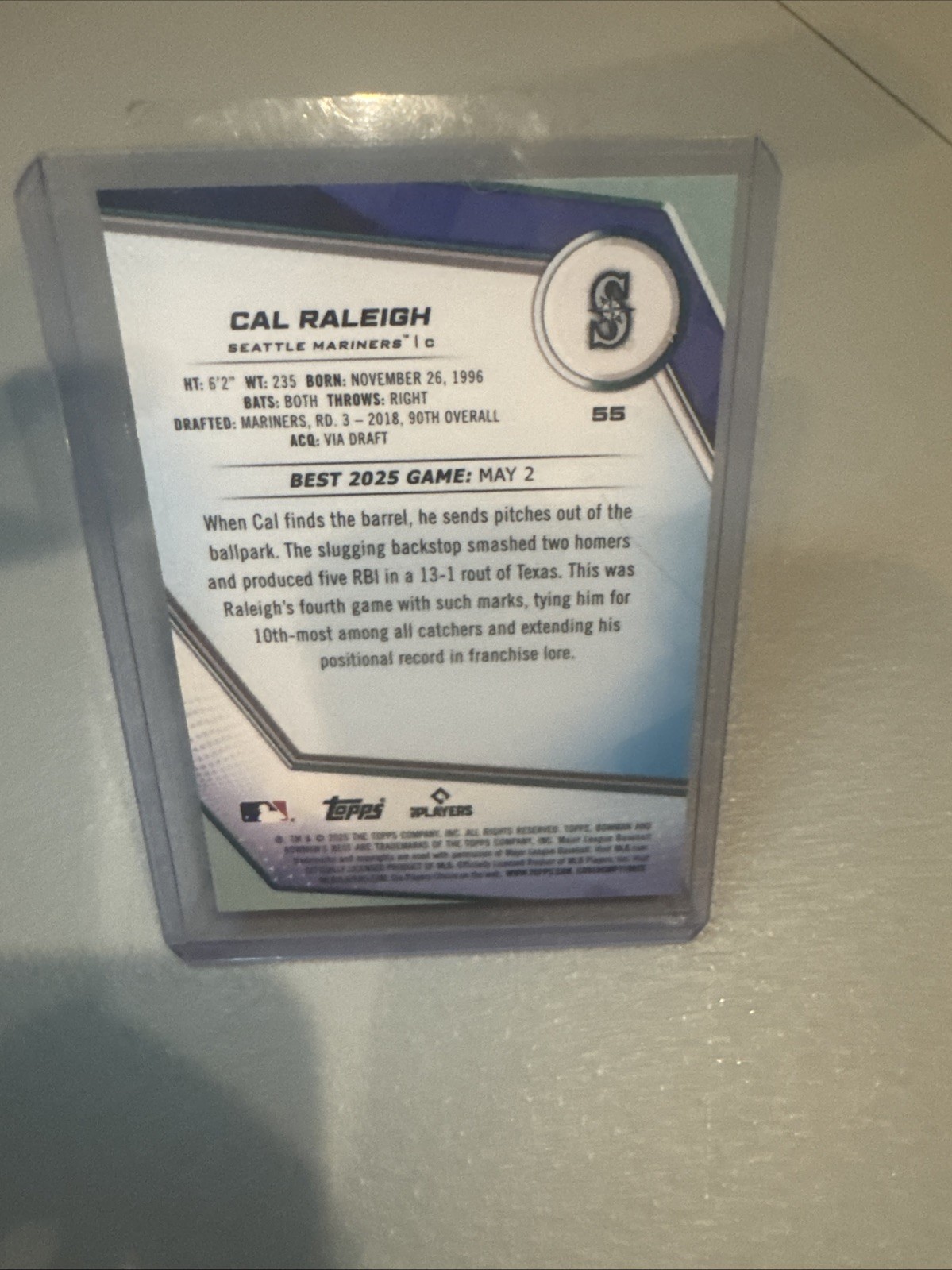 2025 Bowman’s Best Cal Raleigh Yellow Refractor /75 Mariners Free Shipping
