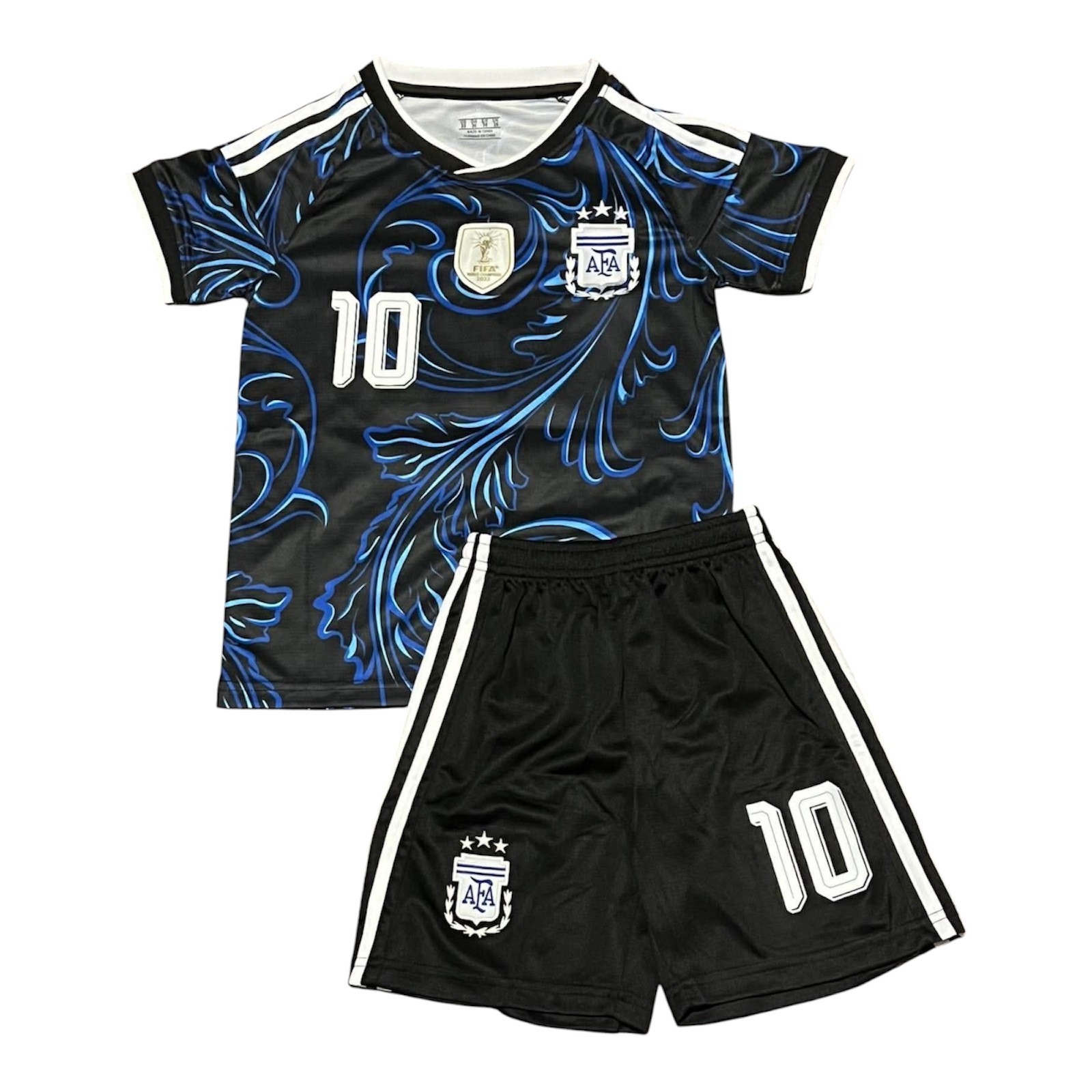 Youth Kid Size Messi 10 Argentina Away Soccer Set