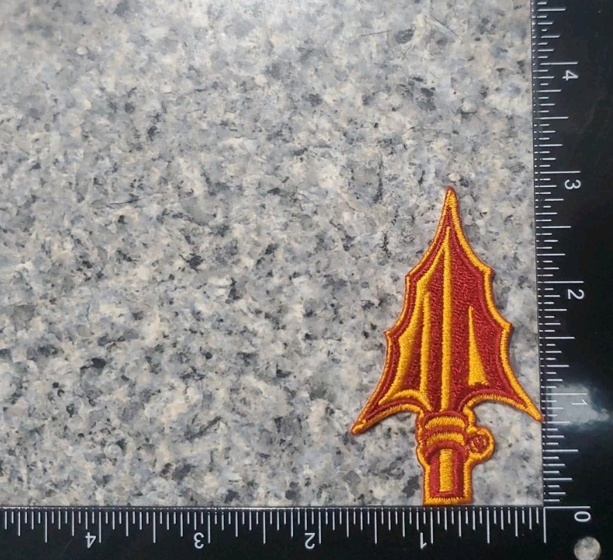 Fsu Spear Patch. Vintage Style Fully Embroidered. Iron On Backing. 3″x 2″ Patch.