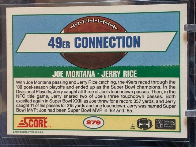 1989 Score Great Combos Joe Montana Jerry Rice #279