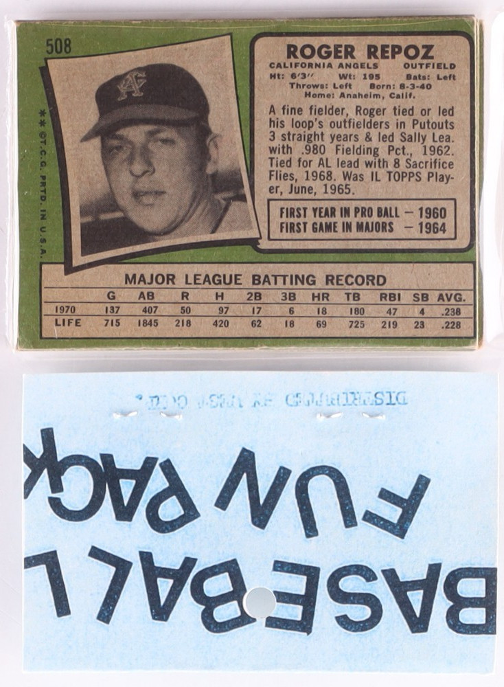 1971 Topps Baseball * UNOPENED * Fun Pack with (10) Cards (MARICHAL FRONT) G-VG